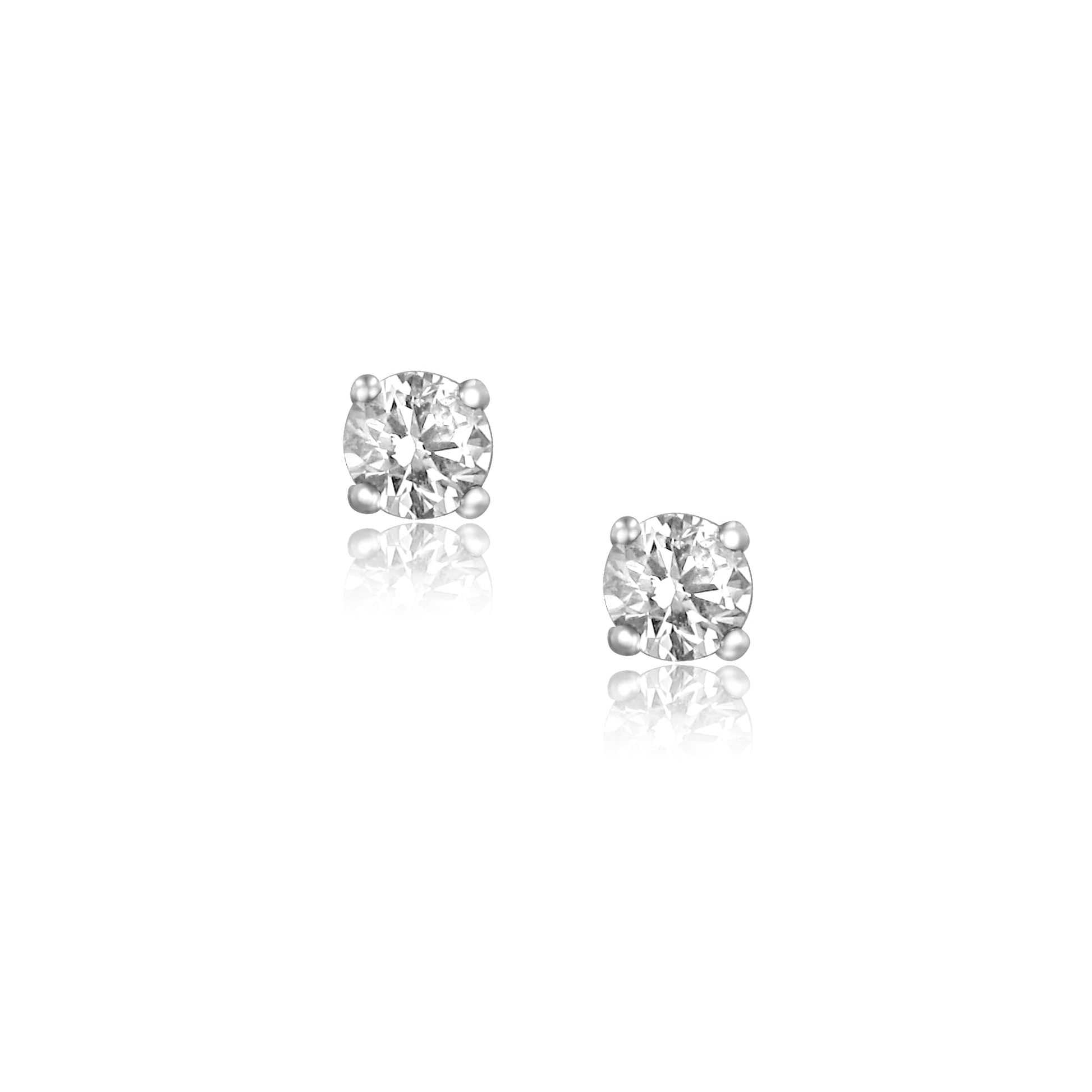 18ct White Gold Round Brilliant Cut Diamond Stud Earrings 0.58ct