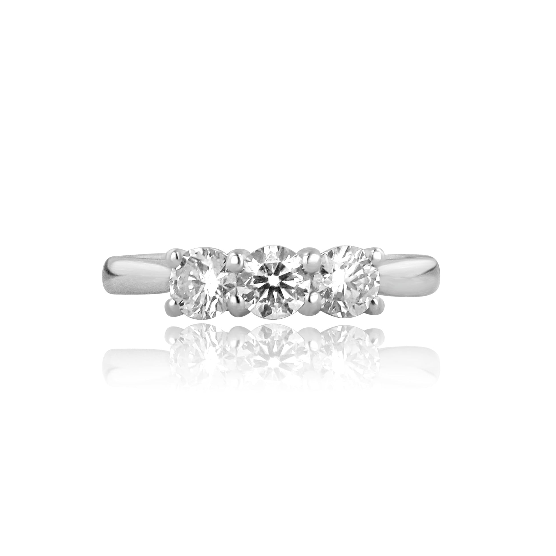 Platinum Three Stone Diamond Trilogy Ring 0.75ct