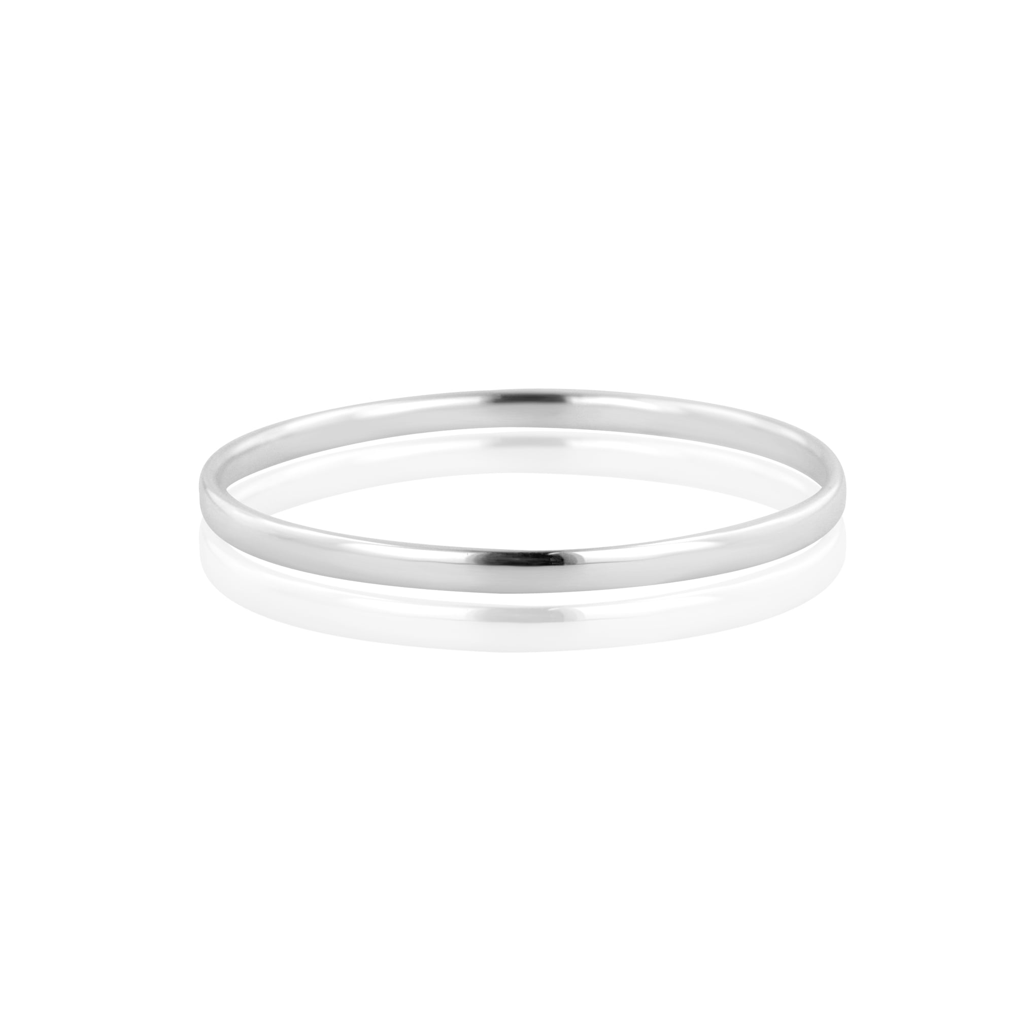 Sterling Silver 5mm Wide Oval Court Bangle (Small)