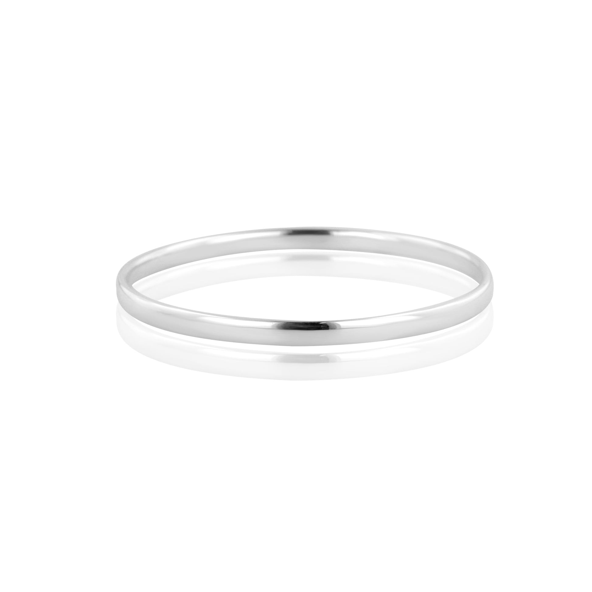 Sterling Silver 5mm Wide Oval Court Bangle (Small)