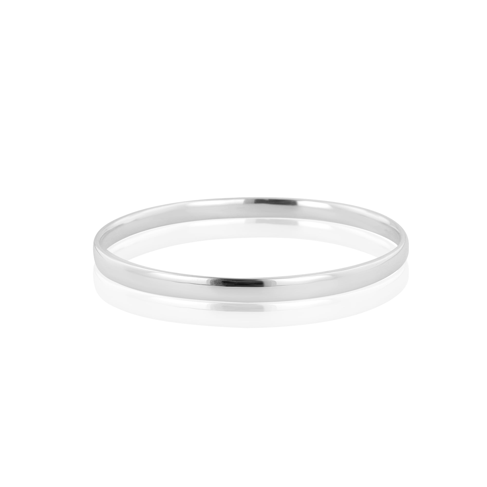 Medium Handcrafted 5mm Silver Oval Court Bangle