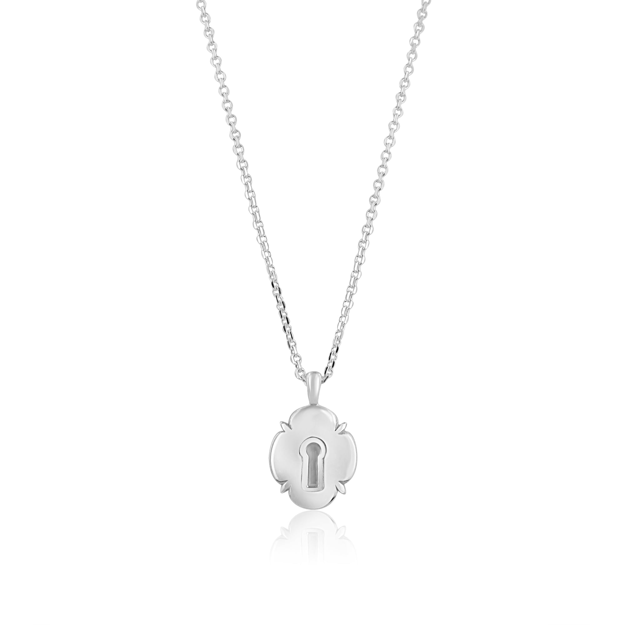 Sterling Silver Padlock Pendant and Chain (key pendant also available)