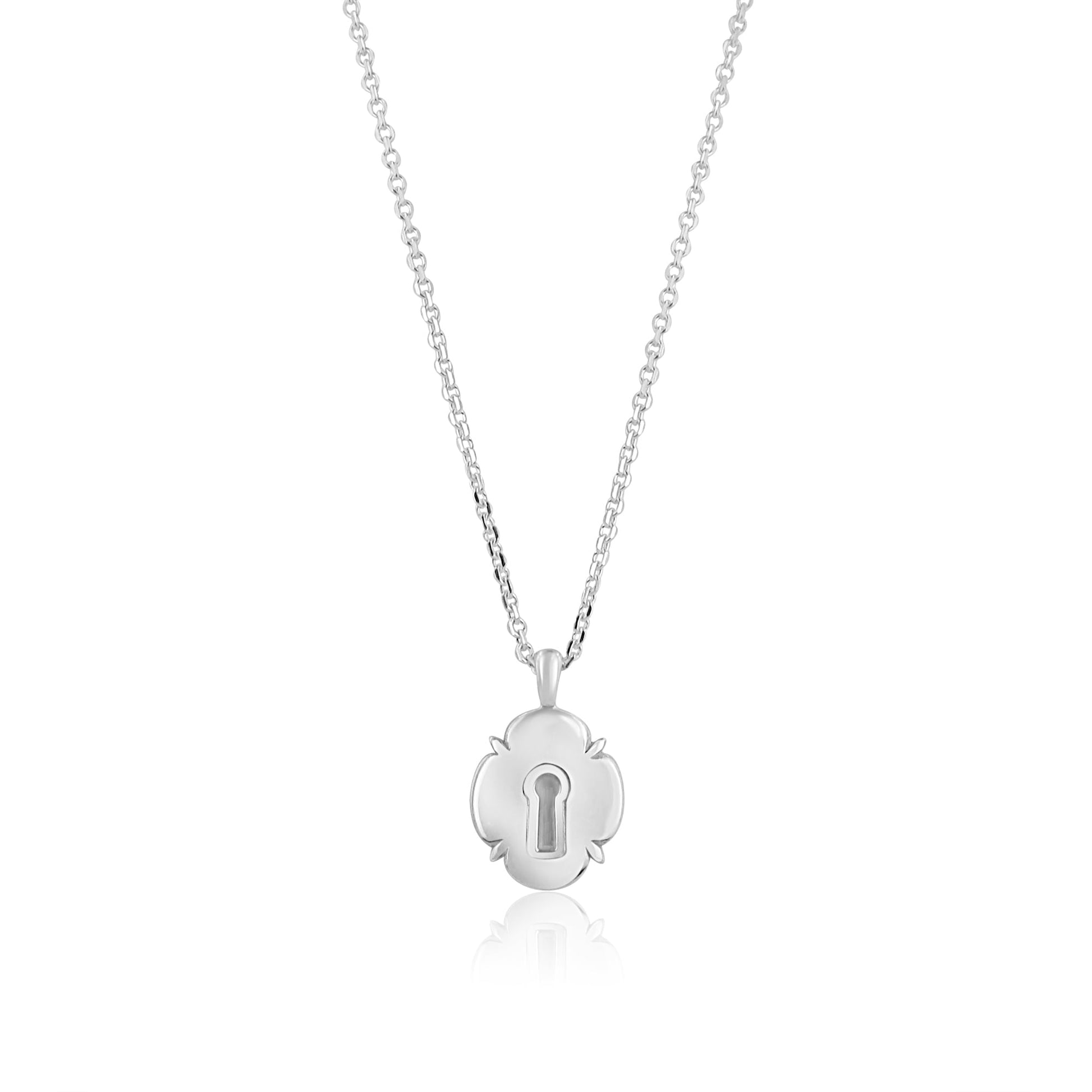 Sterling Silver Padlock Pendant and Chain (key pendant also available)