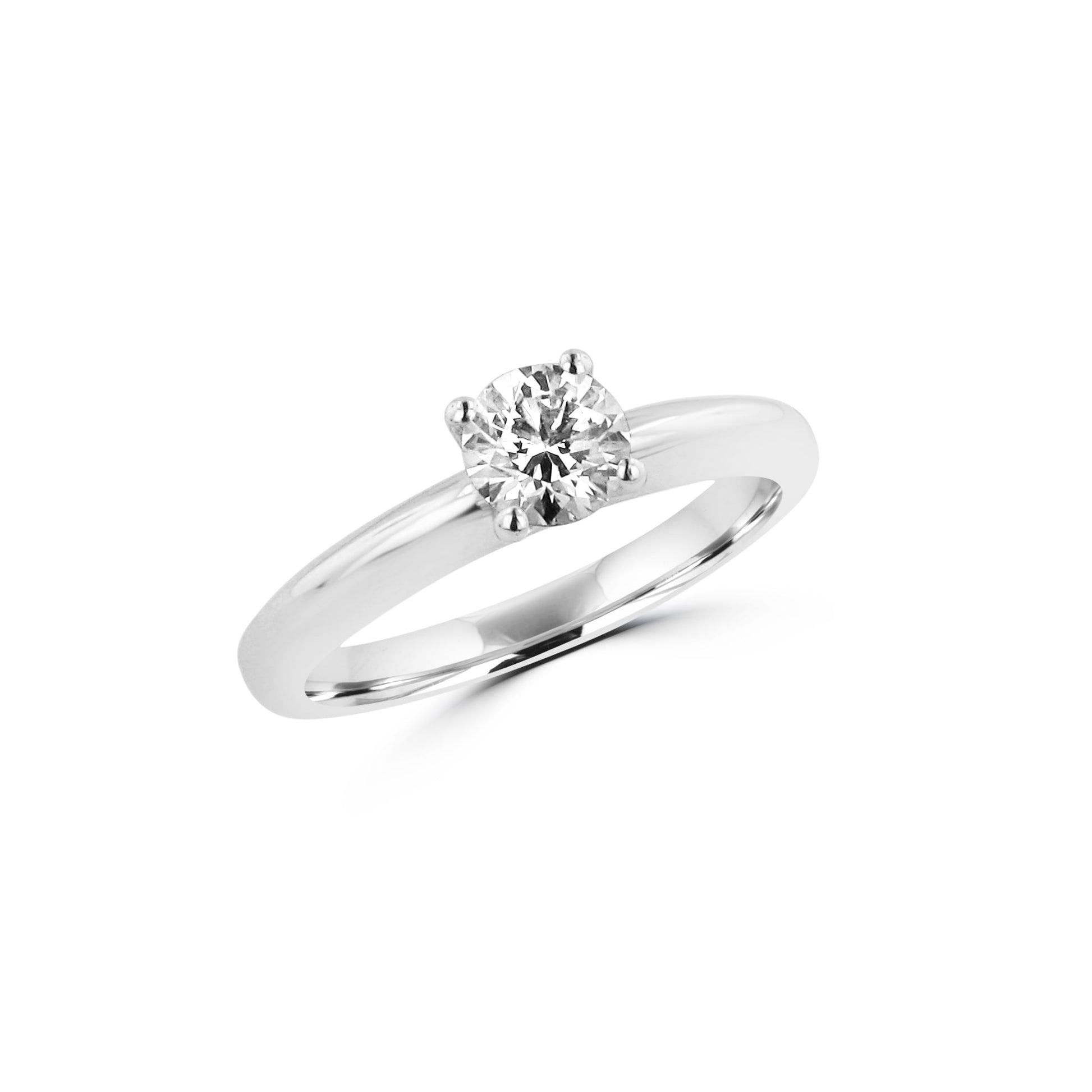 Half Carat Hearts and Arrows Round Diamond Engagement Ring