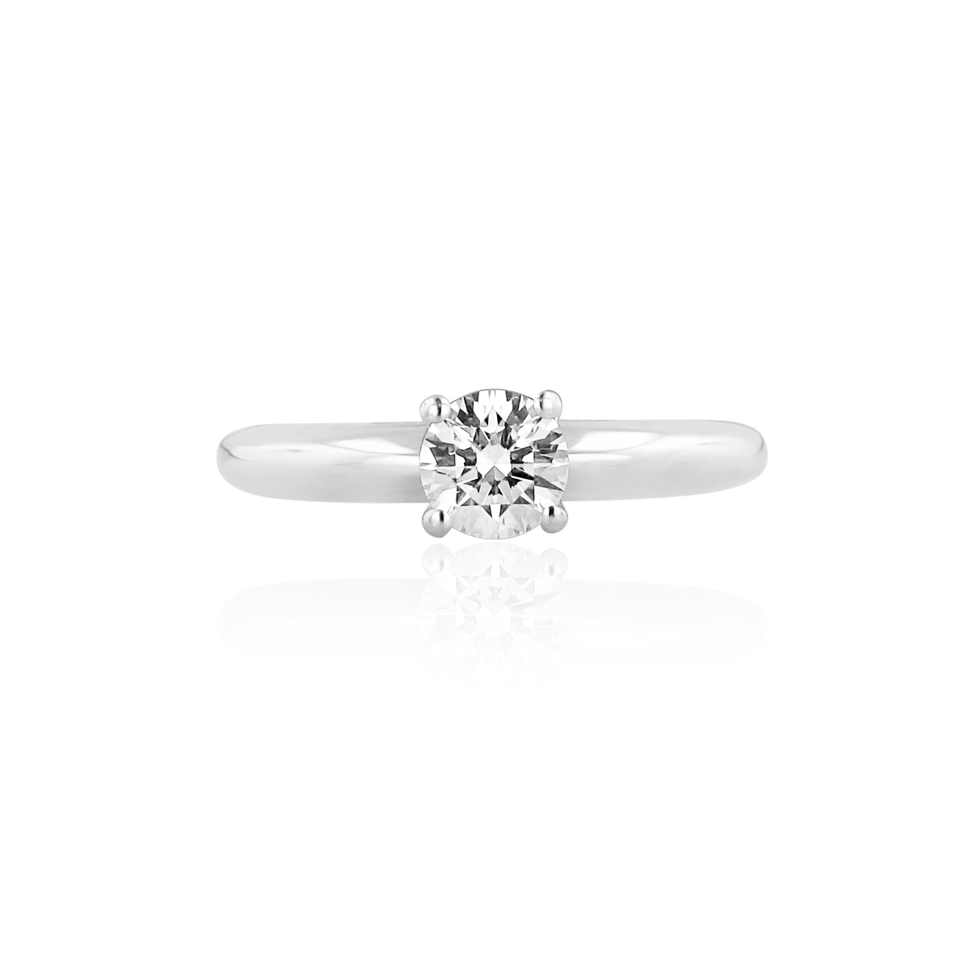 Half Carat Hearts and Arrows Round Diamond Engagement Ring