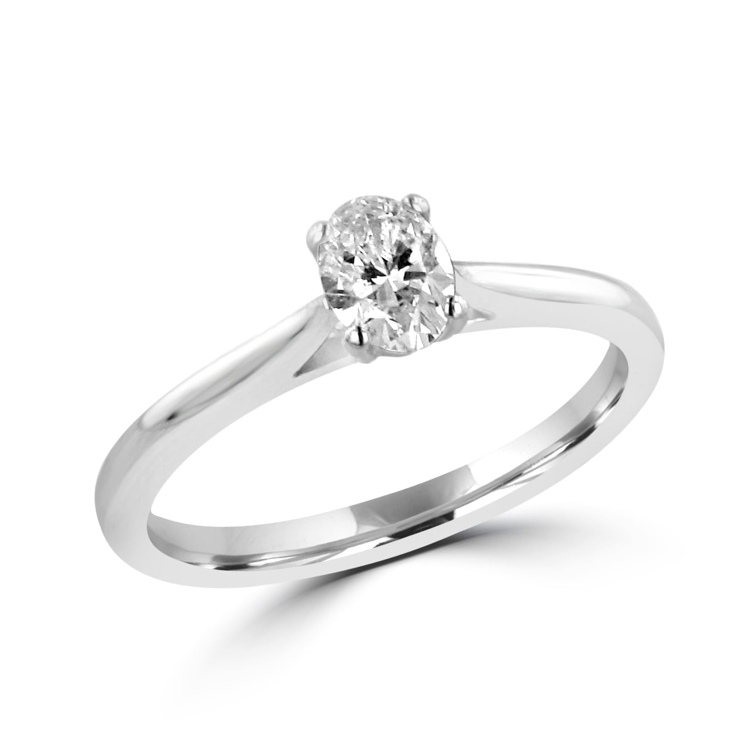 Platinum 0.40ct Oval Diamond Solitaire Engagement Ring