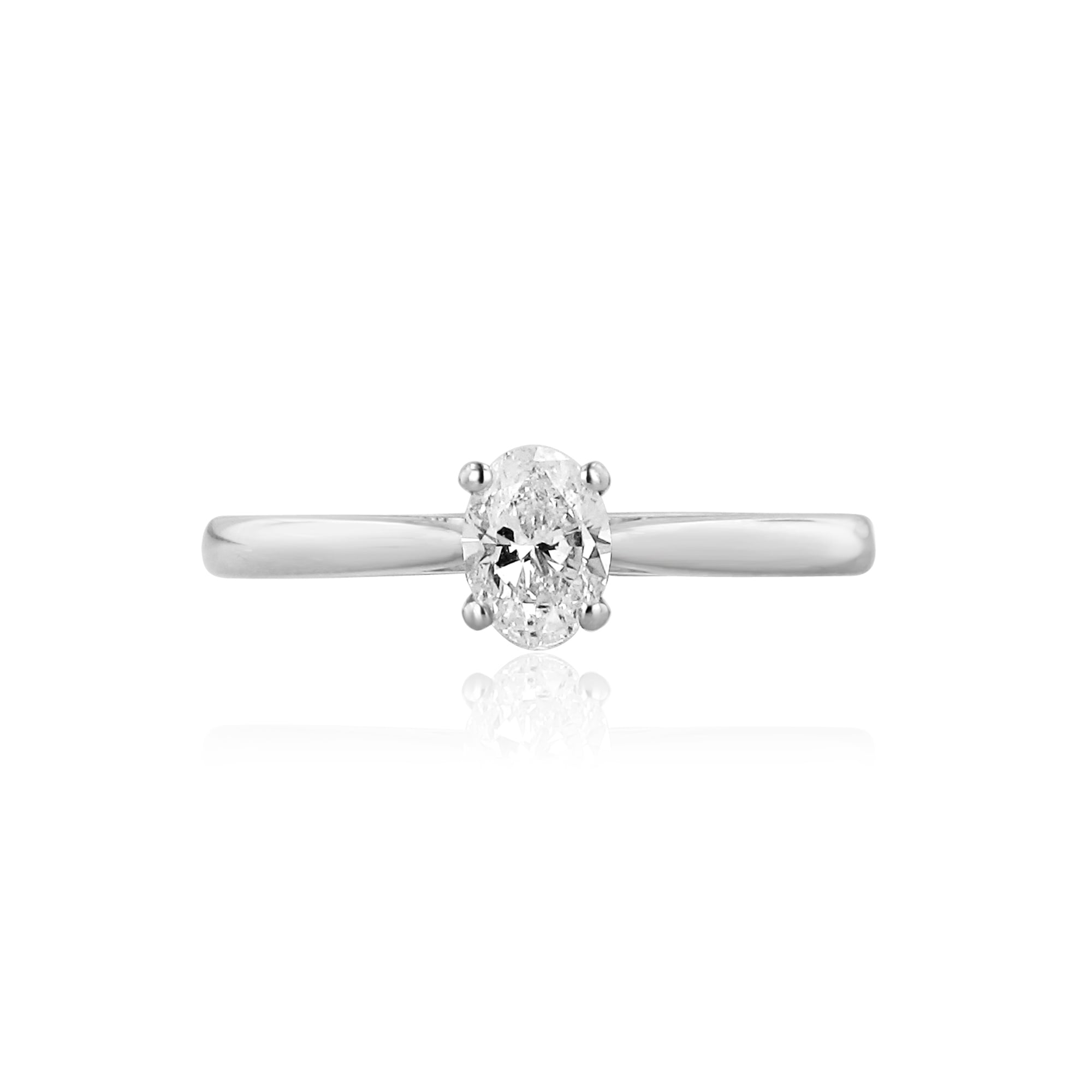 Platinum 0.40ct Oval Diamond Solitaire Engagement Ring
