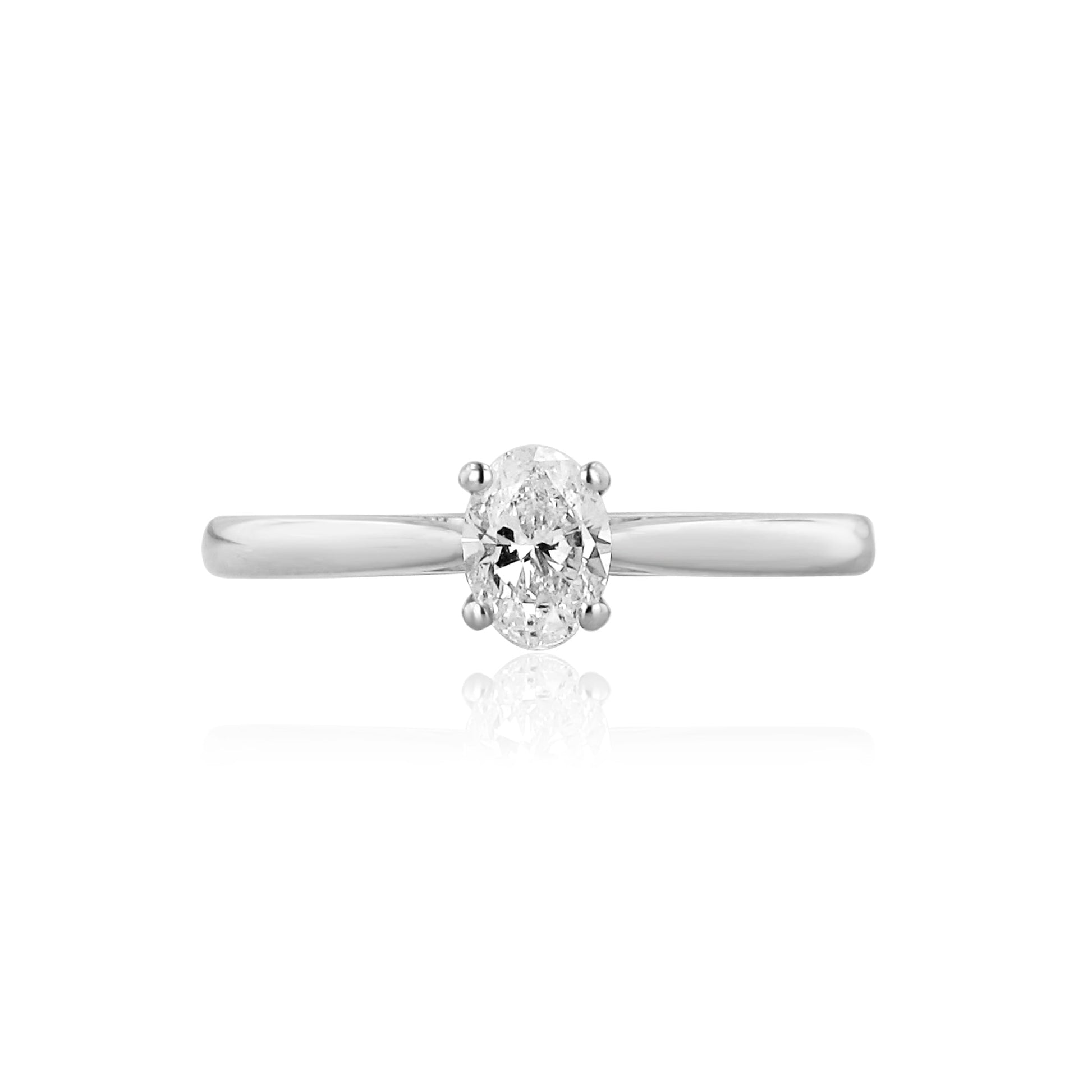 Platinum 0.40ct Oval Diamond Solitaire Engagement Ring