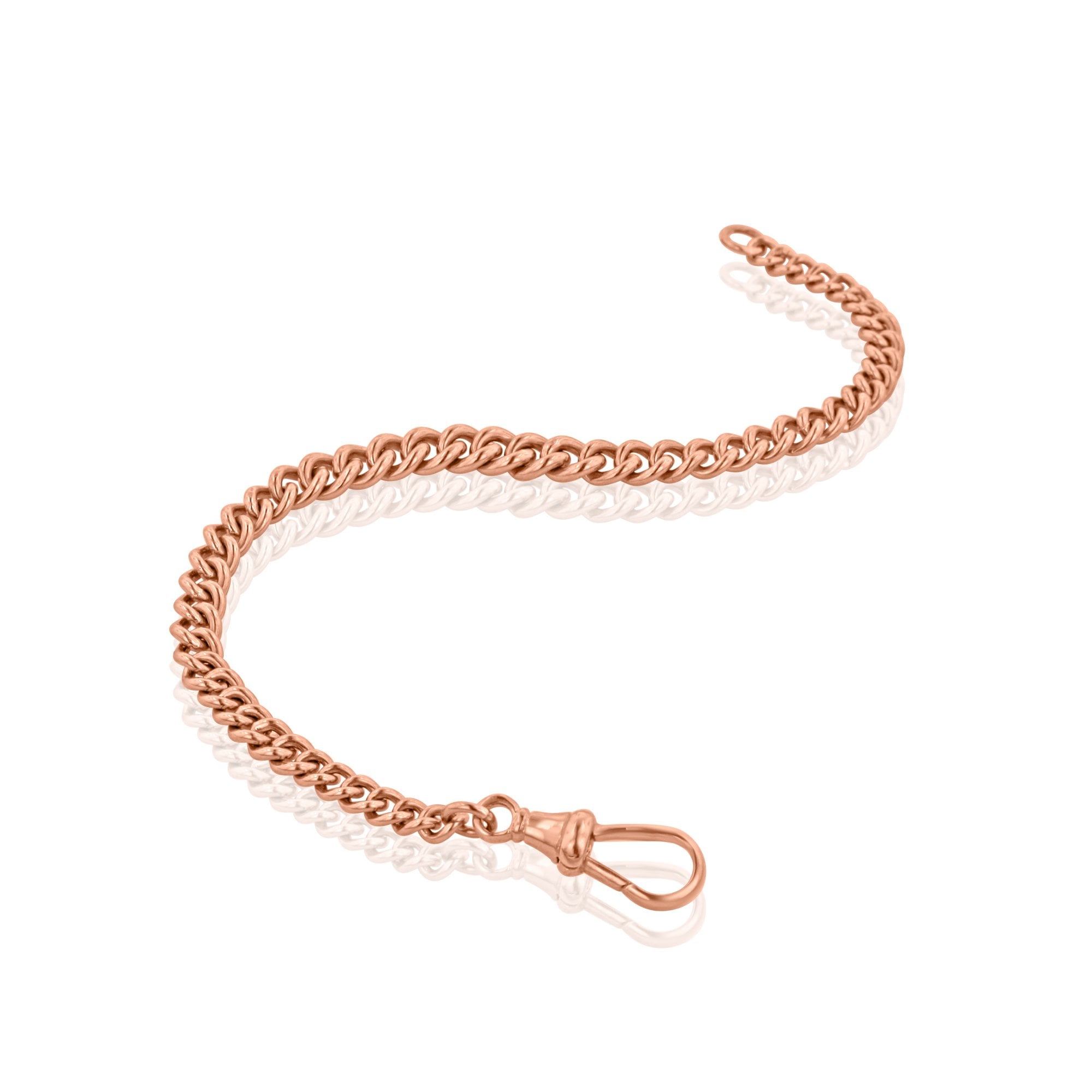 9ct Rose Gold Graduated Curb Pre-Owned Bracelet
