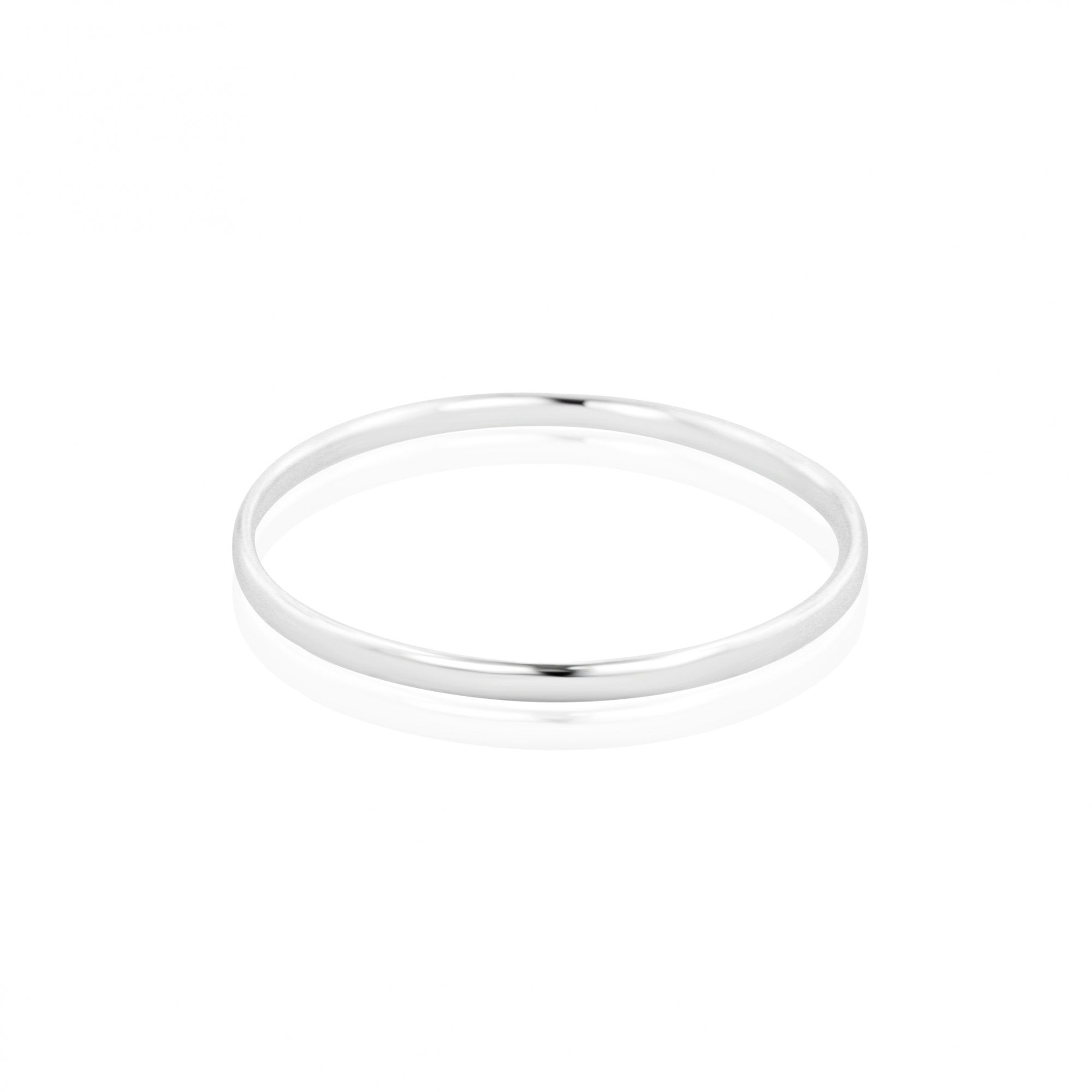 Silver 4mm Wide Court Section Bangle