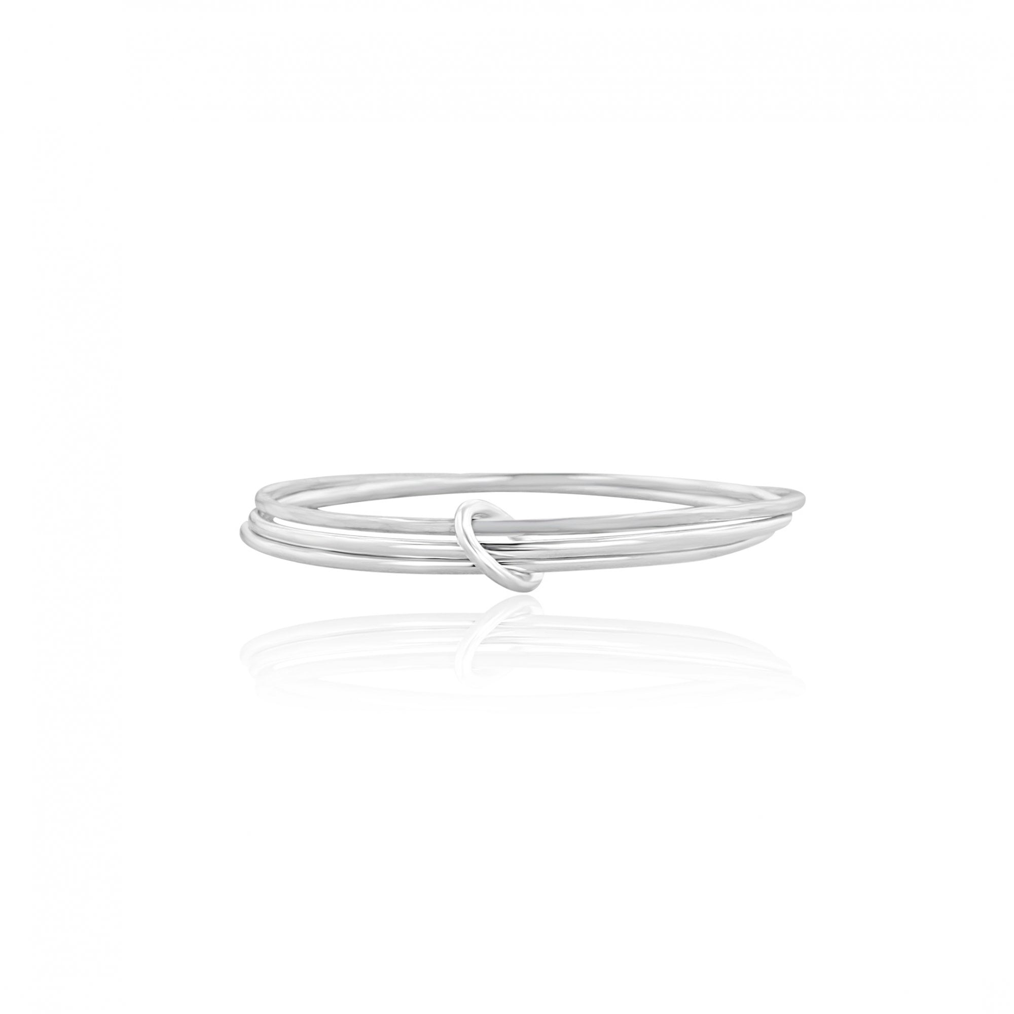 Silver Avanti Triple Wire Bangle With Connecting Ring