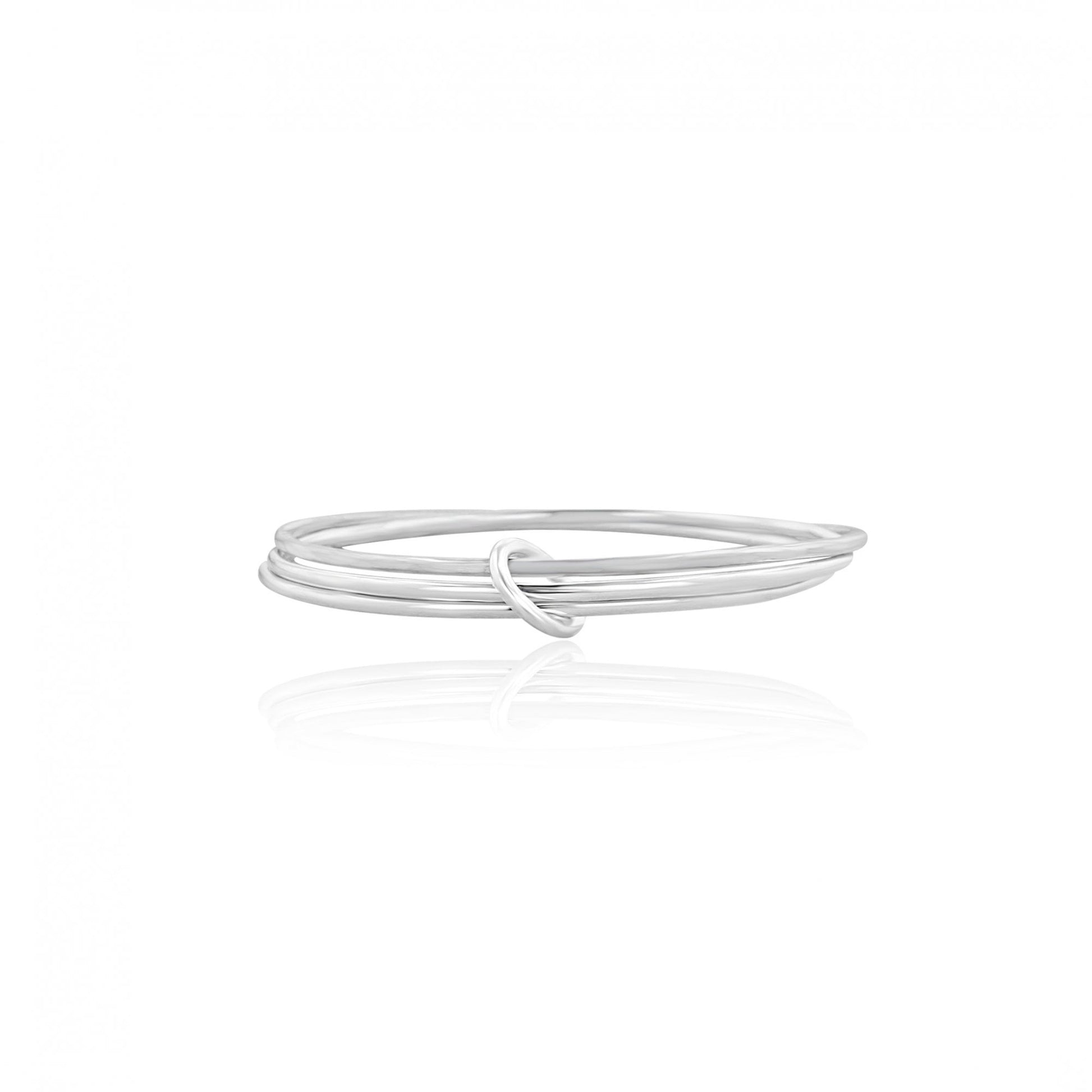 Silver Avanti Triple Wire Bangle With Connecting Ring