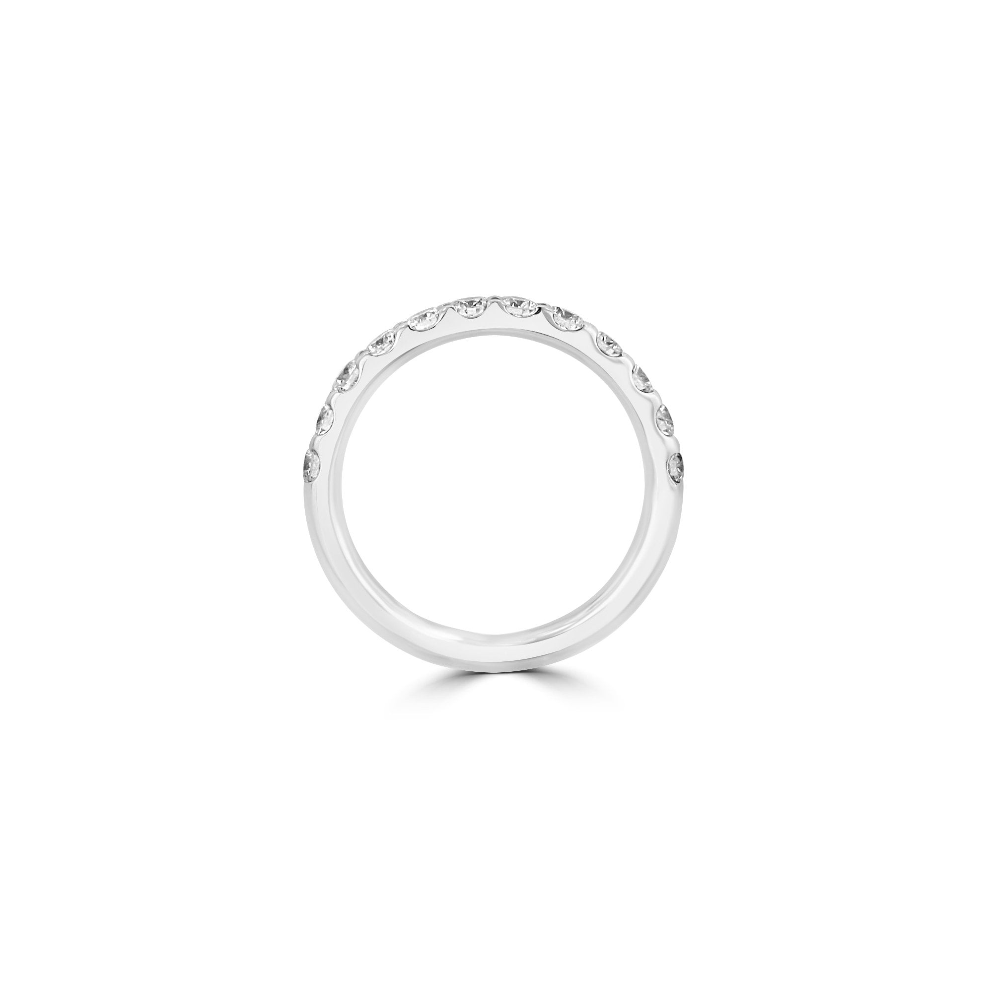 Platinum Round Diamond 2.6mm Wide Band Ring