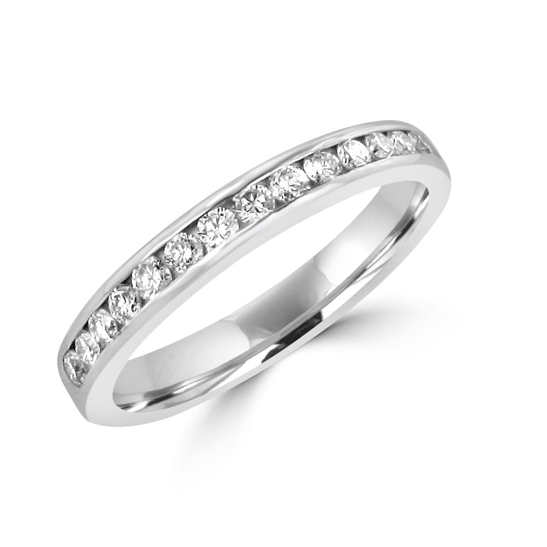 Platinum Round Diamond 2.9mm Wide Wedding Ring