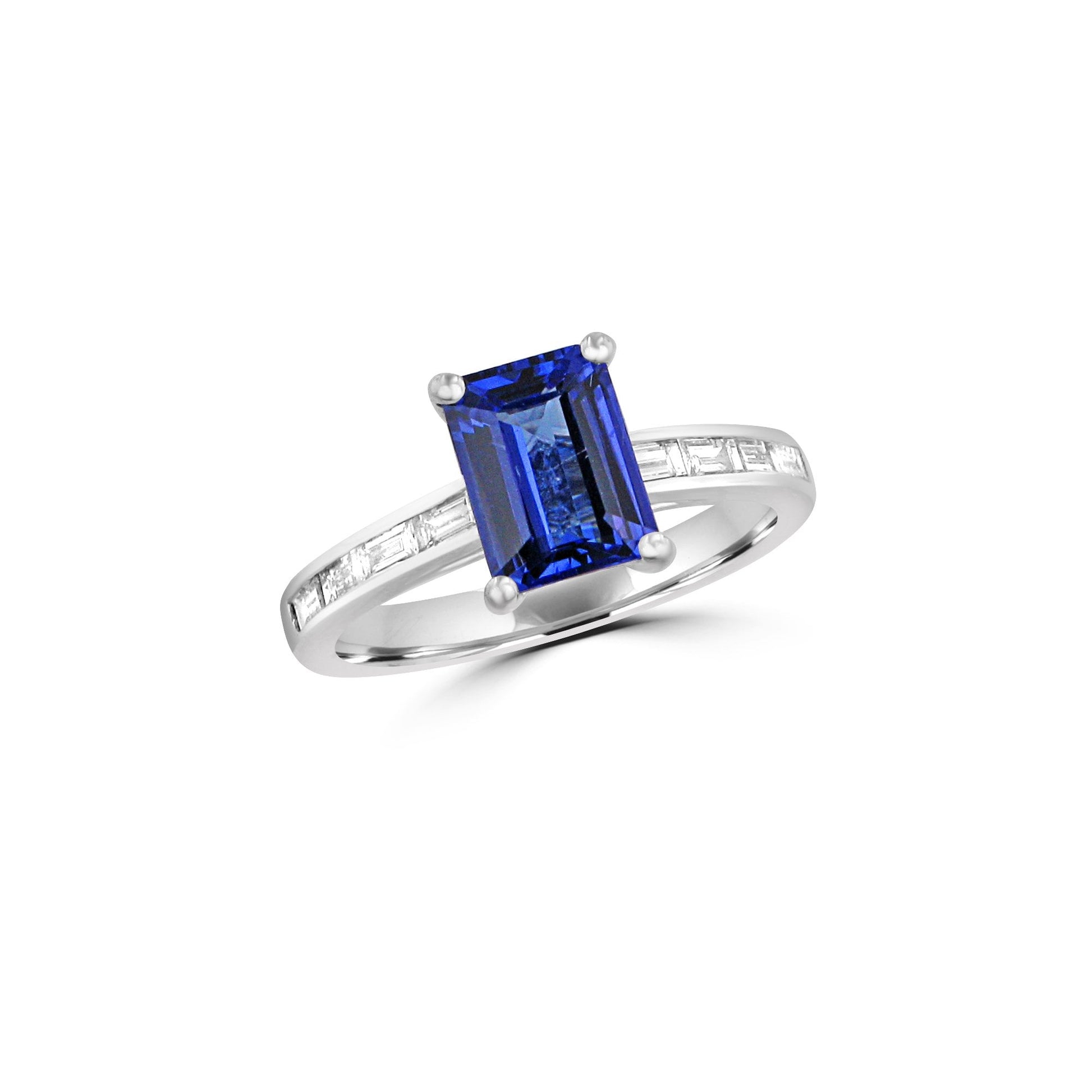 1.68ct Tanzanite and Diamond Ring in 18ct White Gold