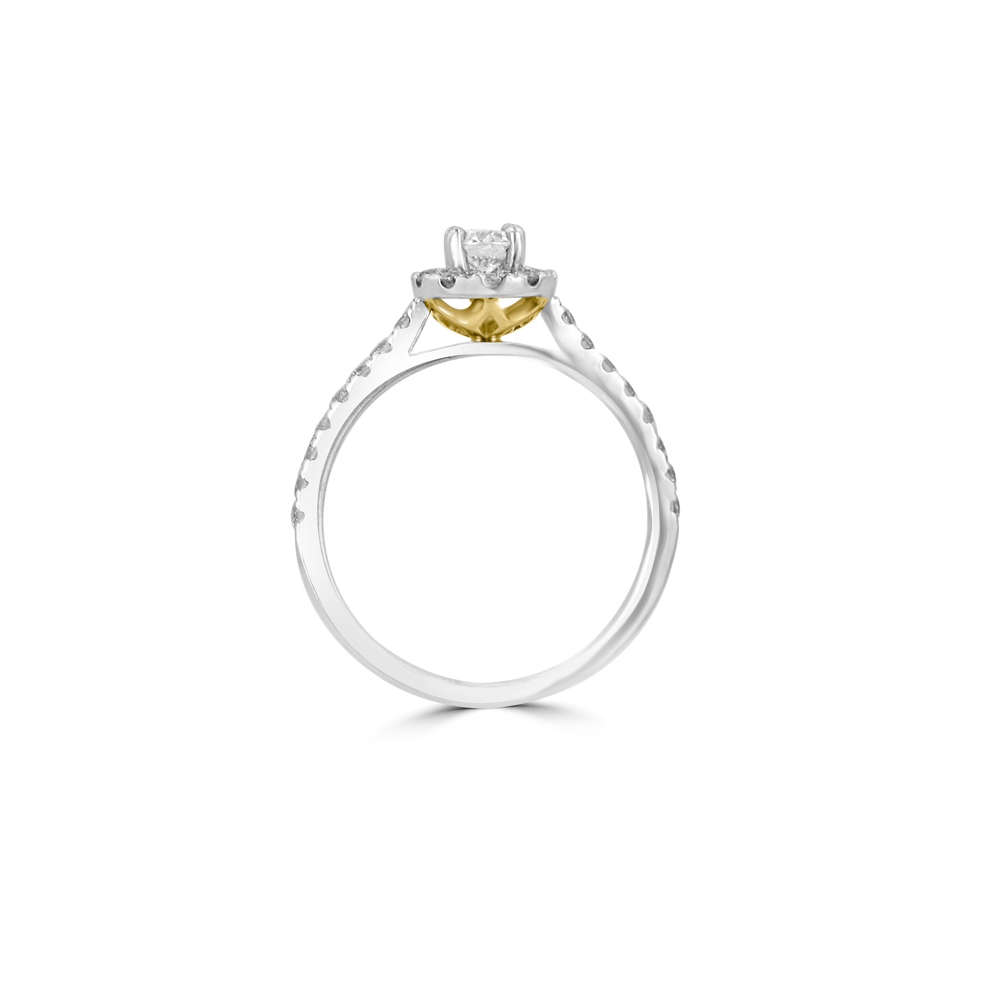 18ct White Gold Round Diamond Halo Cluster Engagement Ring