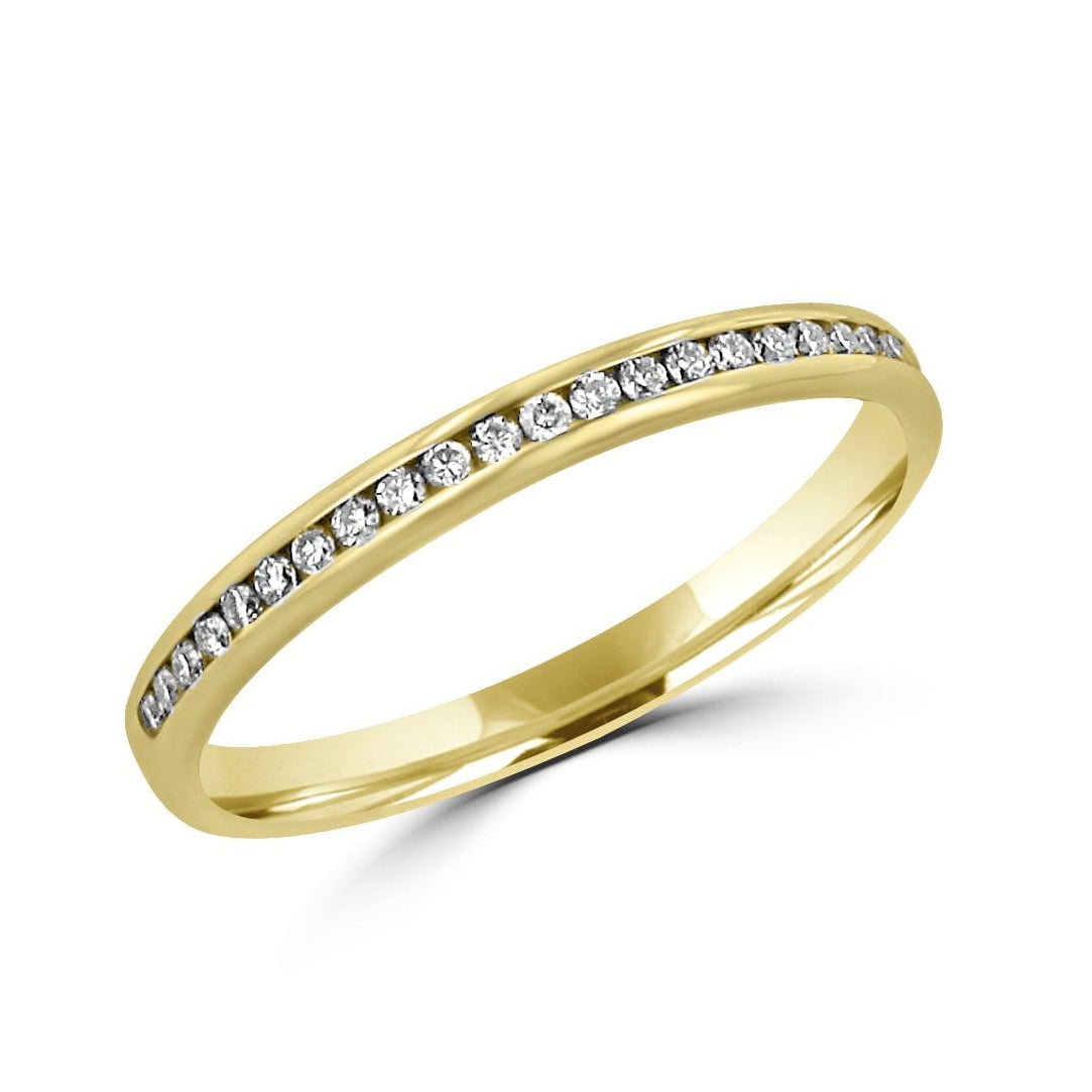18ct Yellow Gold Round Diamond 2mm Wide Wedding Ring