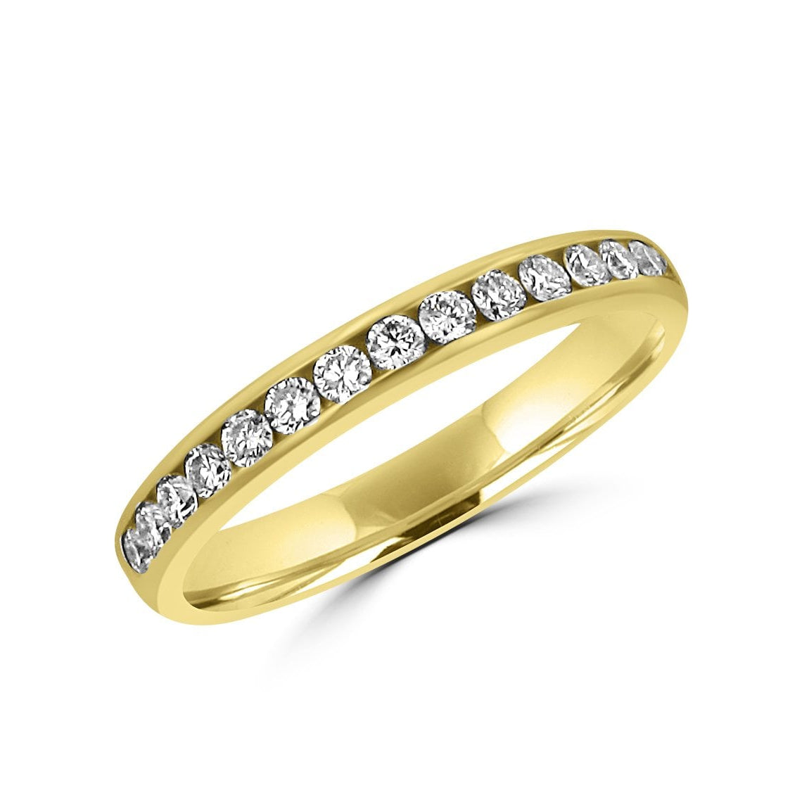 18ct Yellow Gold Round Diamond 2.8mm Wide Wedding Ring