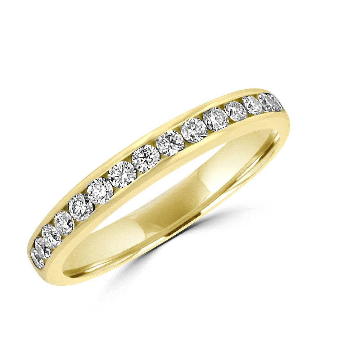9ct Yellow Gold Round Diamond 2.9mm Wide Wedding Ring