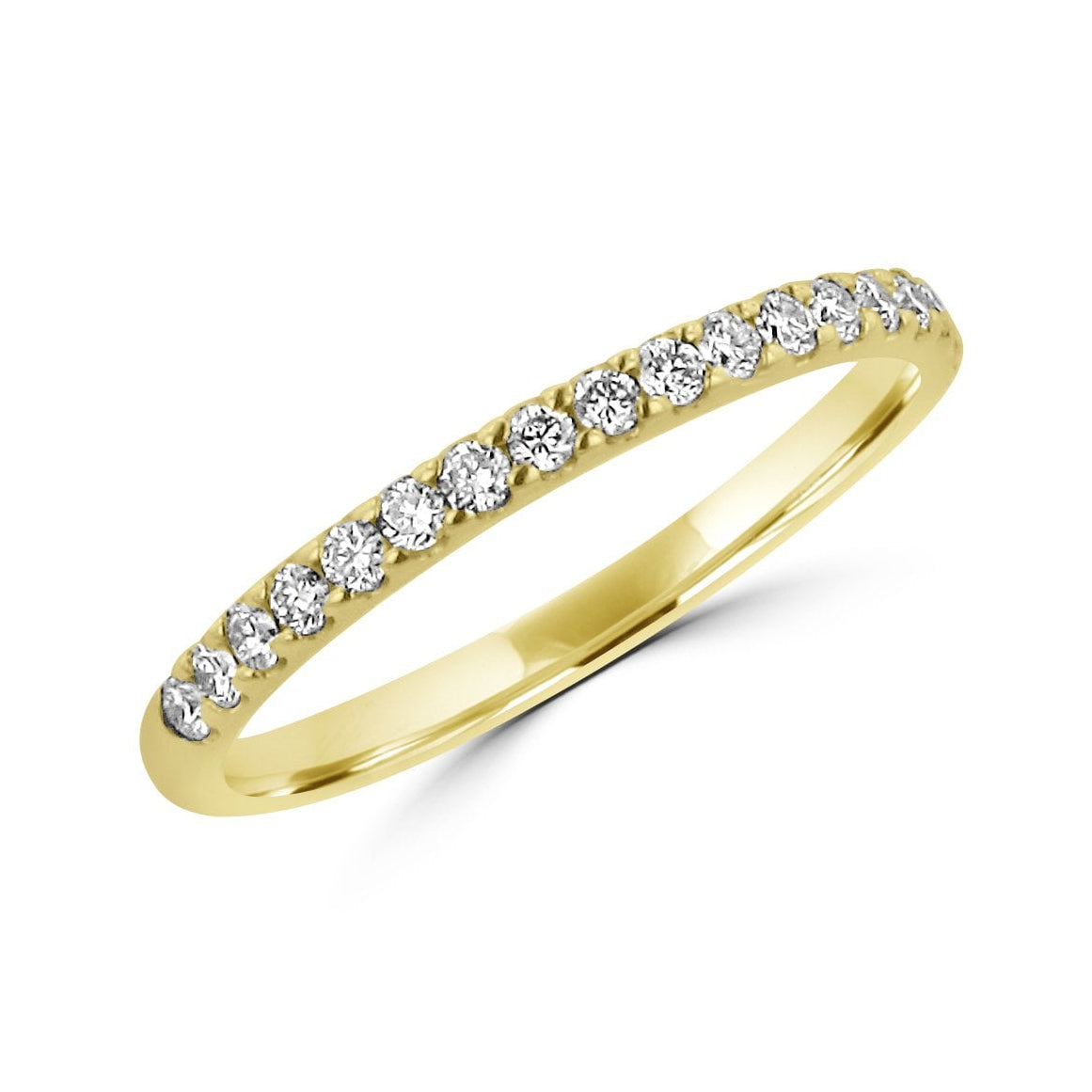 18ct Yellow Gold Round Diamond 1.7mm Wide Band Ring