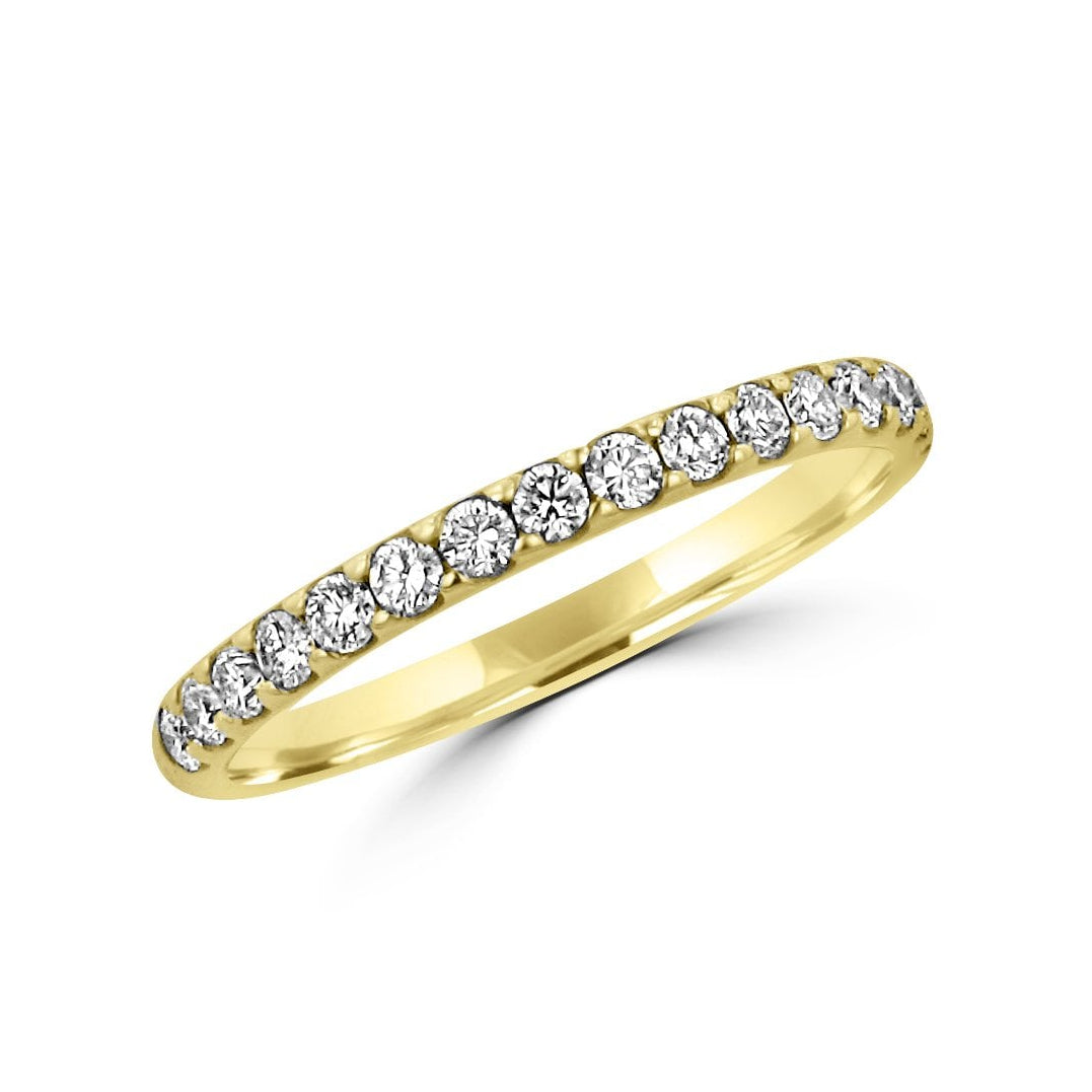 18ct Yellow Gold Round Diamond 1.9mm Wide Band Ring