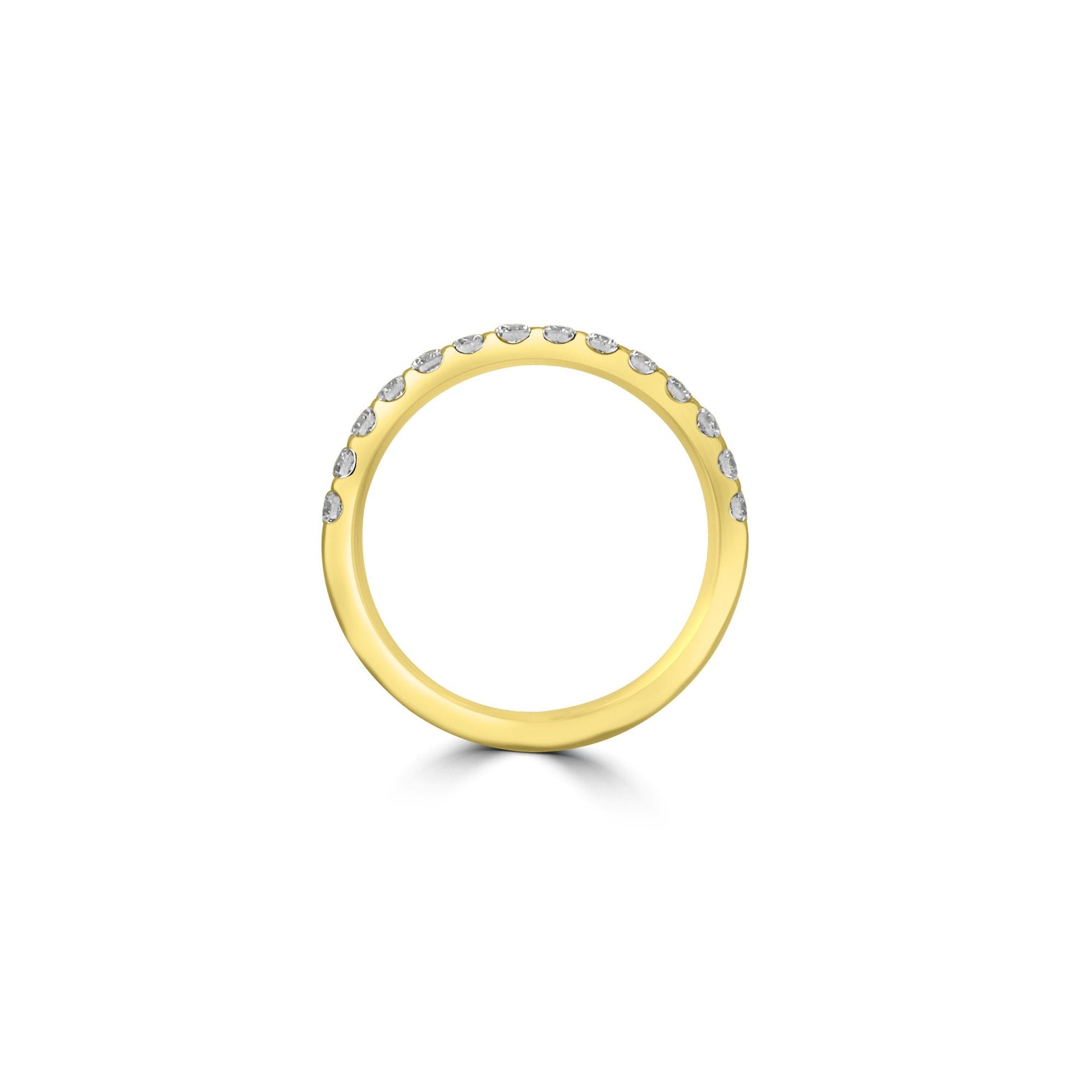 18ct Yellow Gold Round Diamond 2.1mm Wide Band Ring