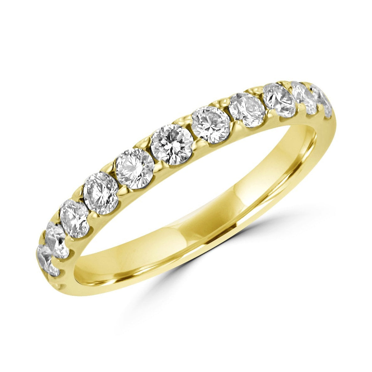 18ct Yellow Gold Round Diamond 2.6mm Wide Band Ring