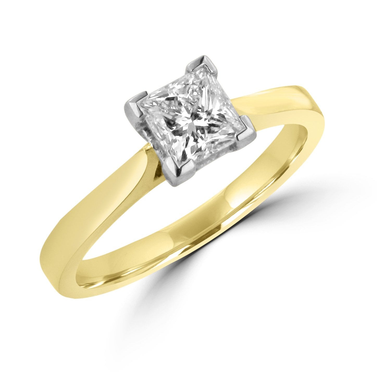 0.77ct Princess Cut Diamond Solitaire Engagement Ring in 18ct Gold