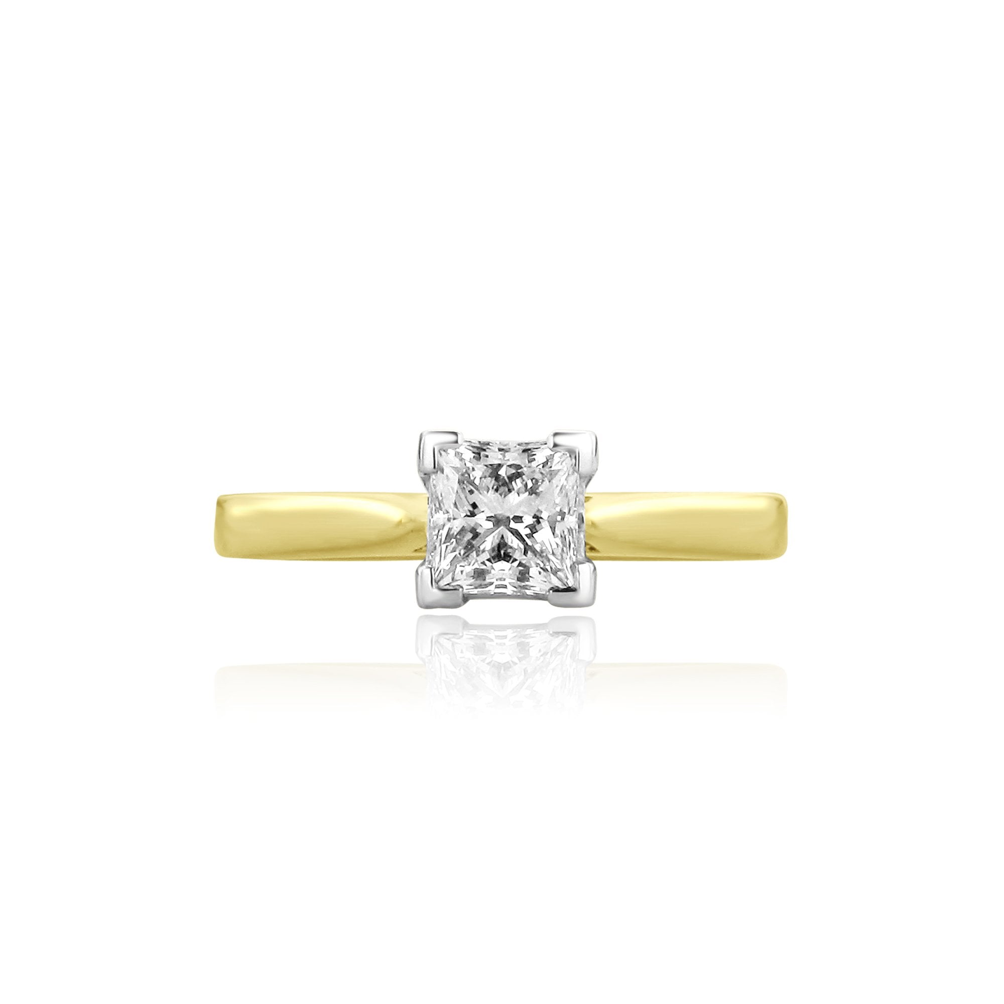 0.77ct Princess Cut Diamond Solitaire Engagement Ring in 18ct Gold