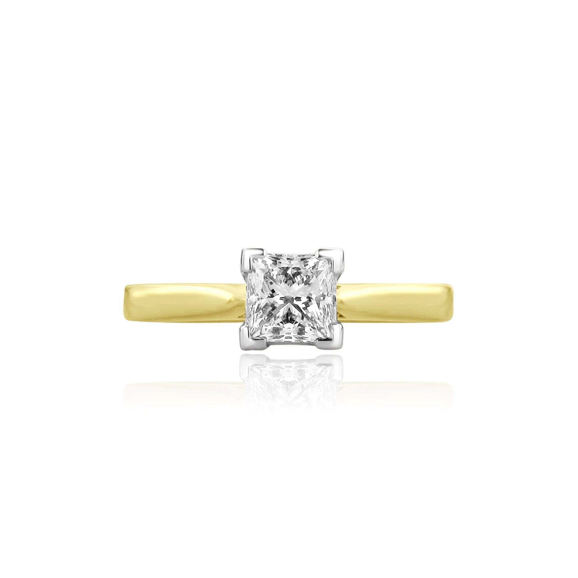 0.77ct Princess Cut Diamond Solitaire Engagement Ring in 18ct Gold