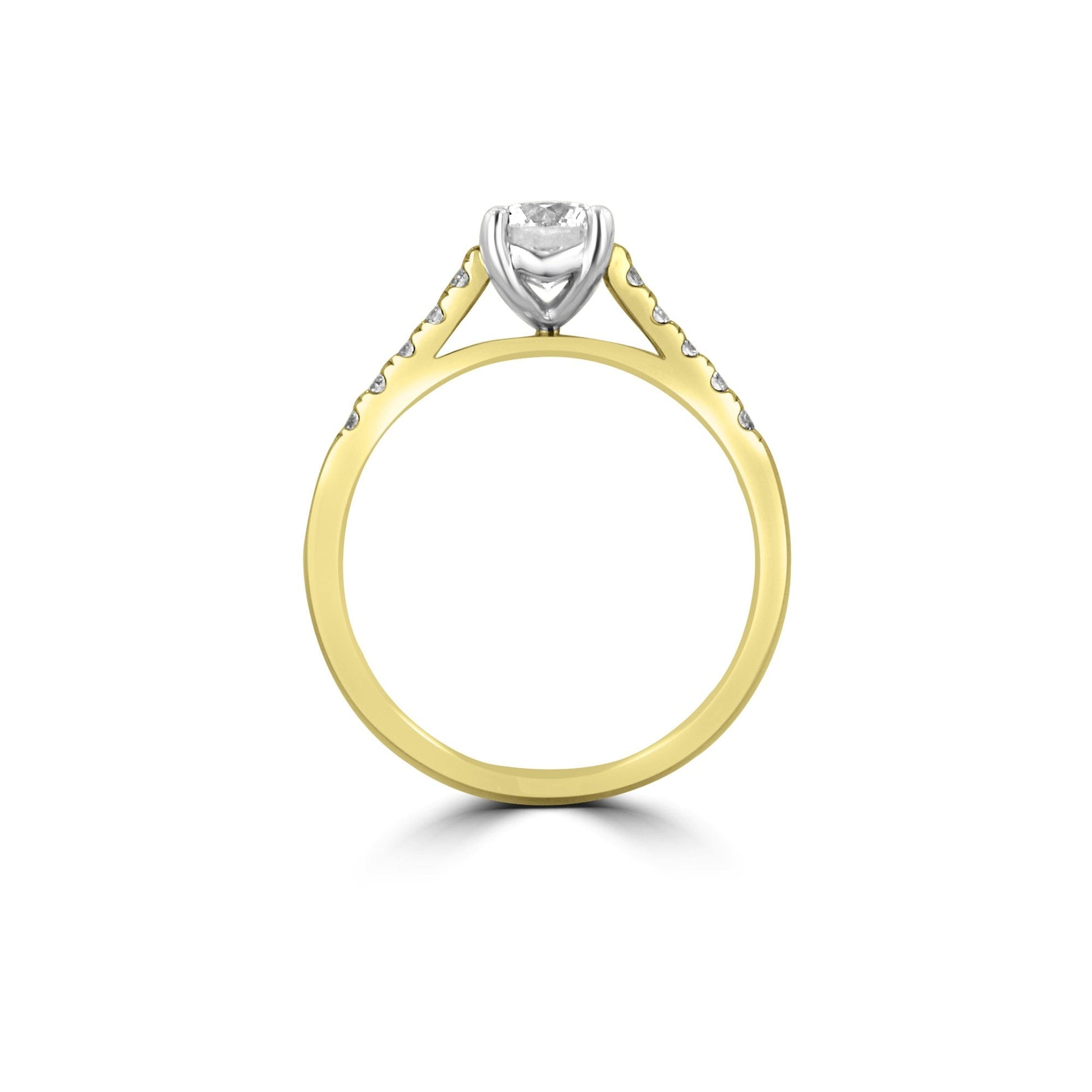 18ct Yellow Gold with Platinum Setting 0.70ct Round GIA Certified Diamond Engagement Ring