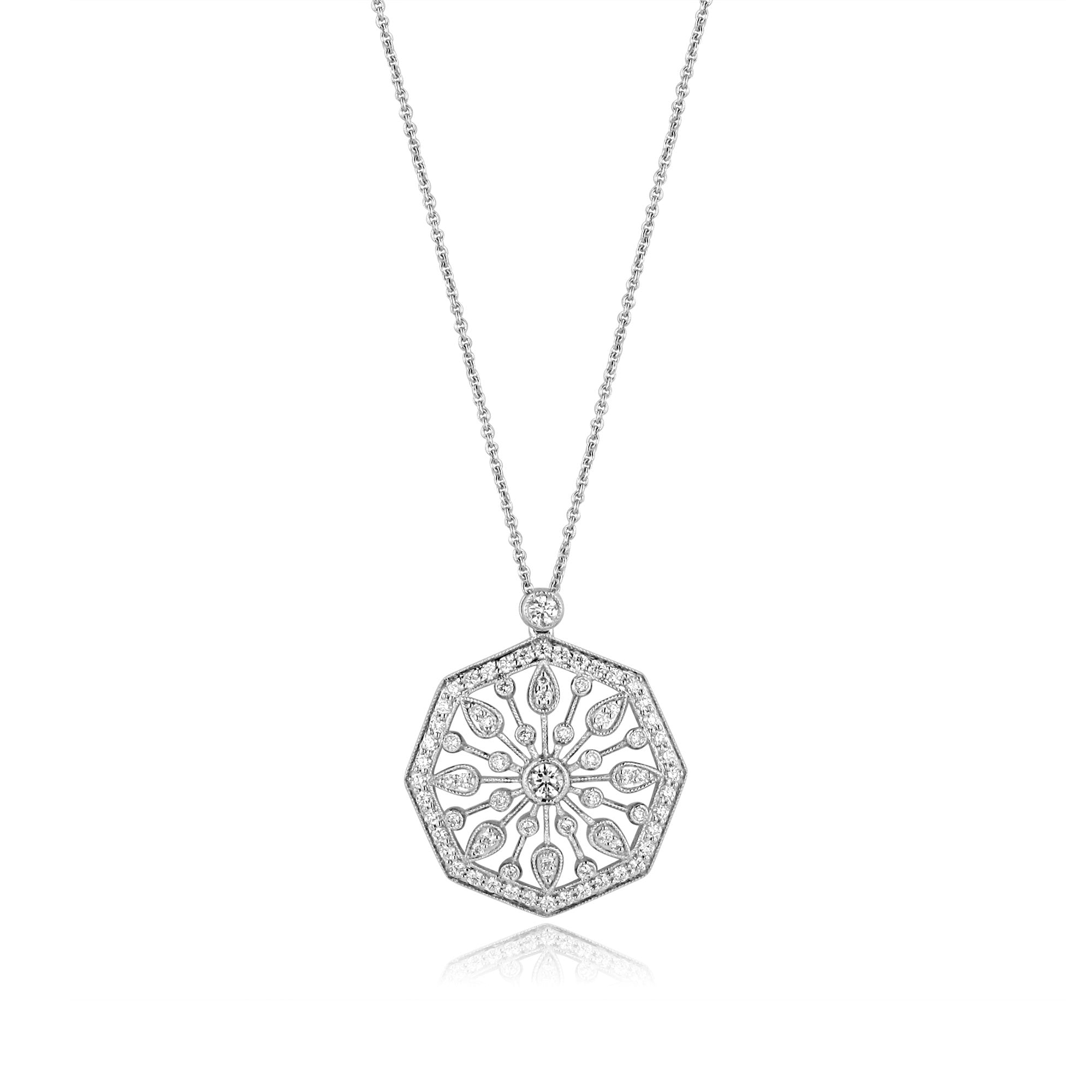 18ct White Gold Fancy Diamond Necklace
