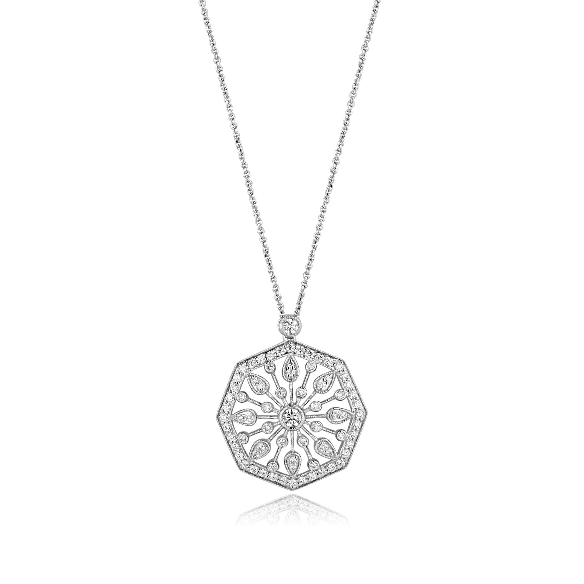 18ct White Gold Fancy Diamond Necklace