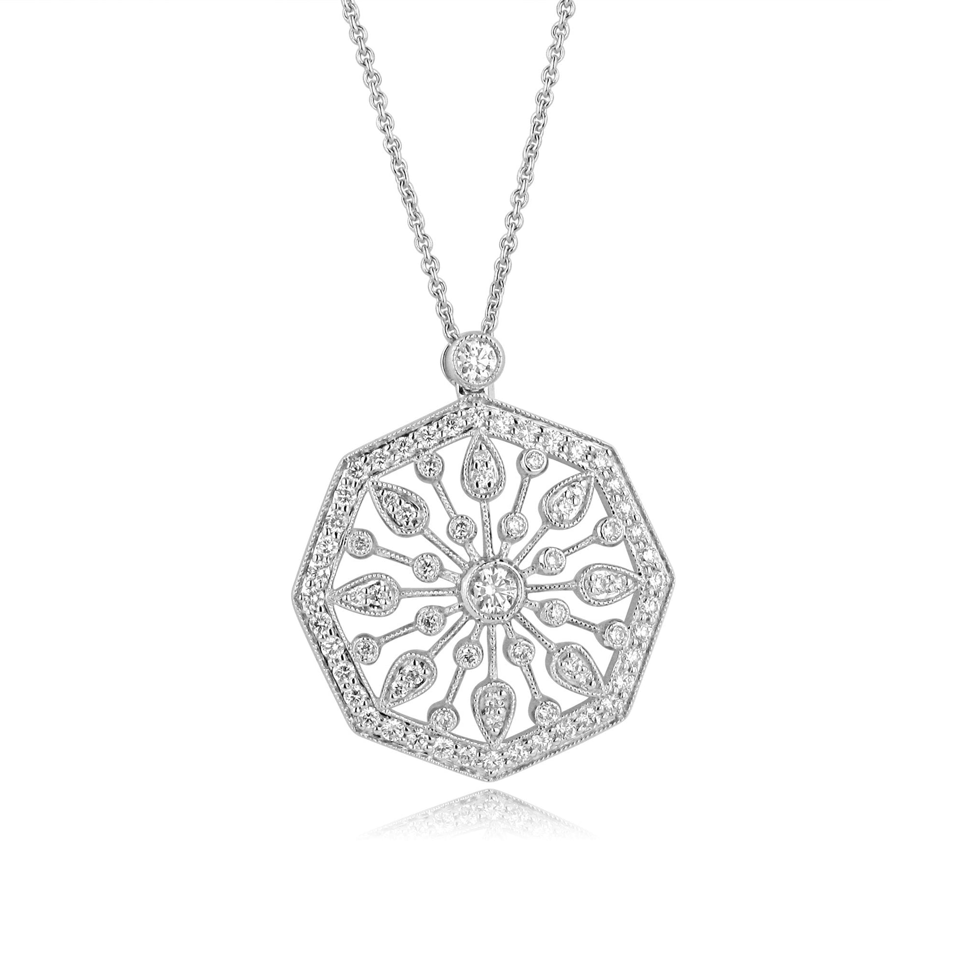 18ct White Gold Fancy Diamond Necklace