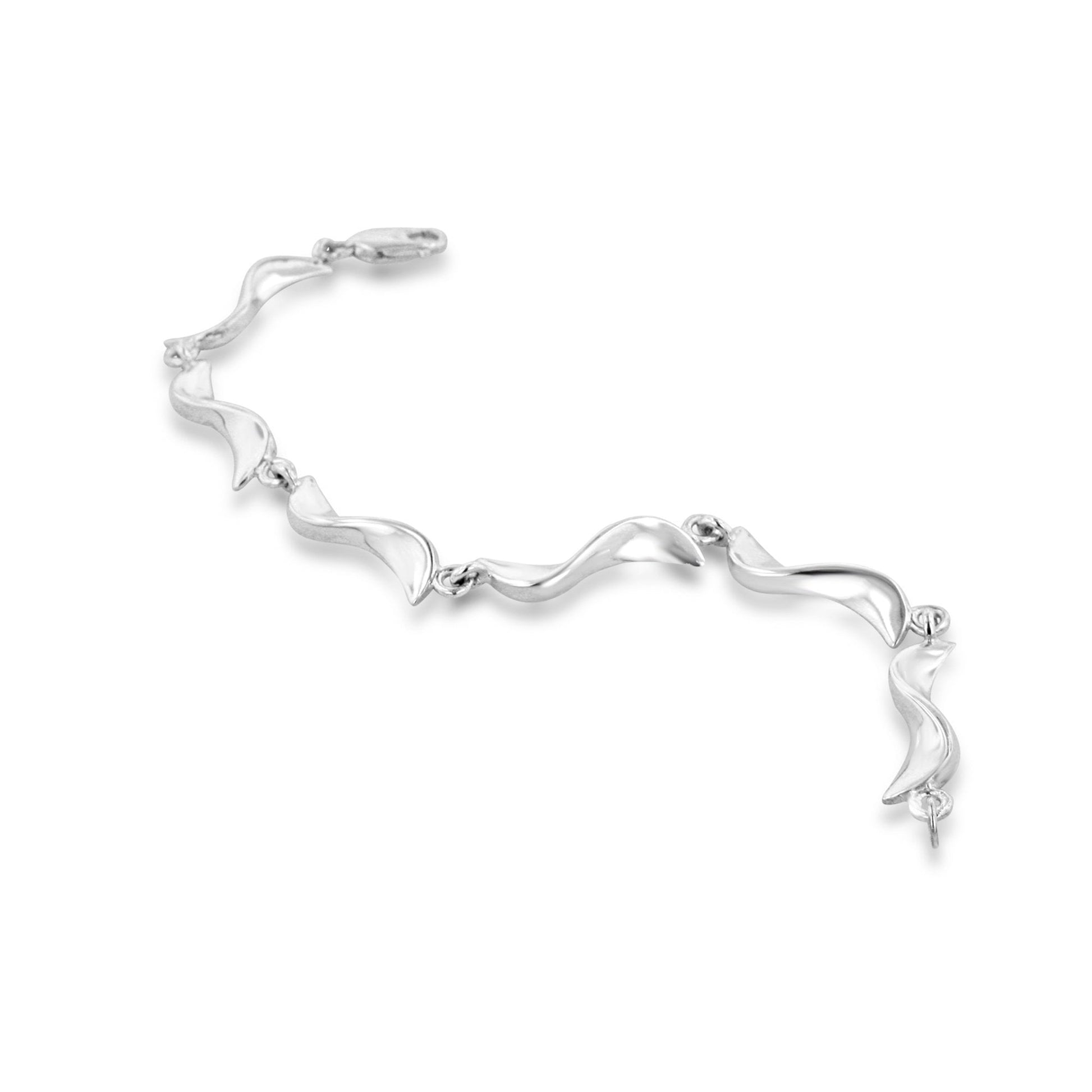 Sterling Silver 'S Wave' Link Bracelet