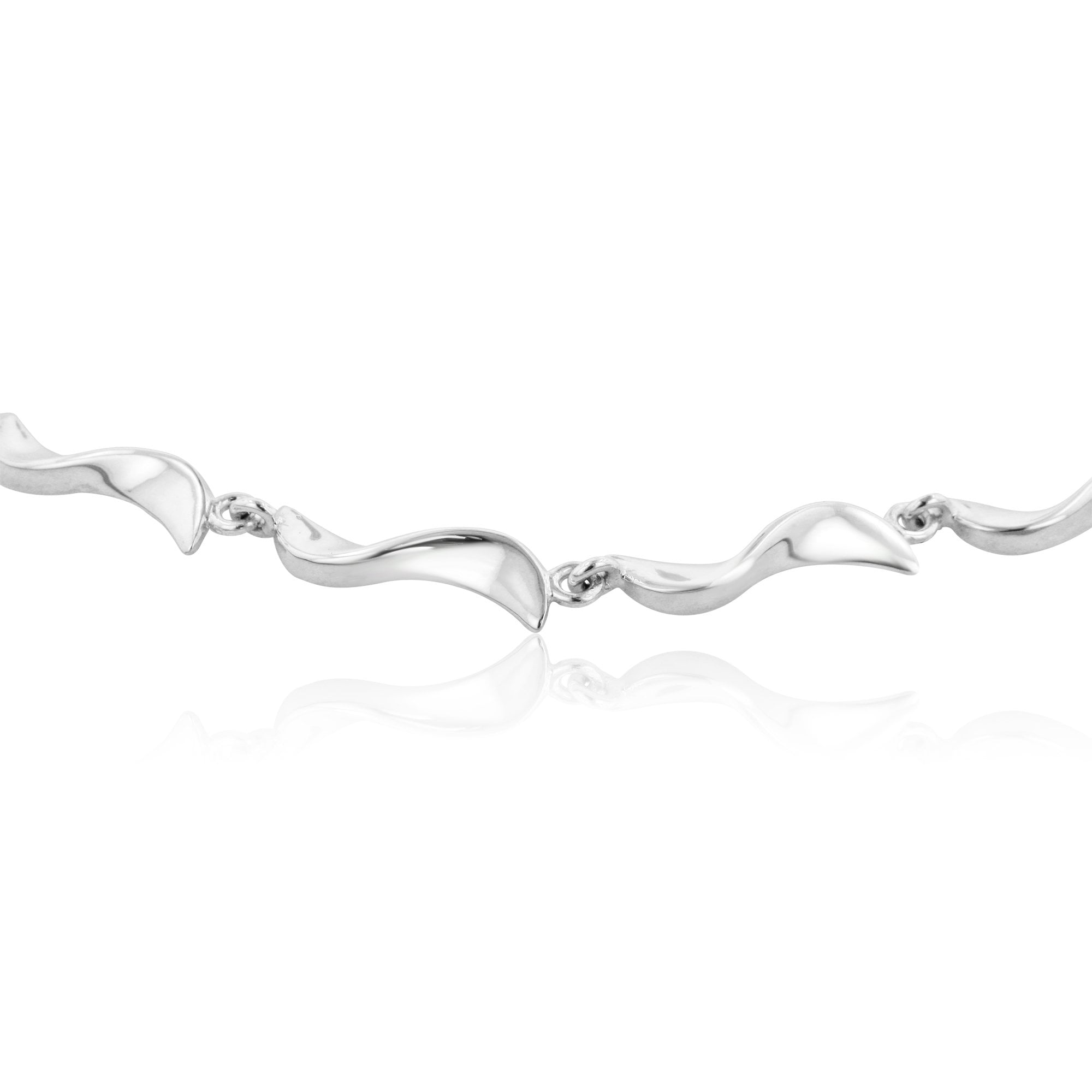 Sterling Silver 'S Wave' Link Bracelet