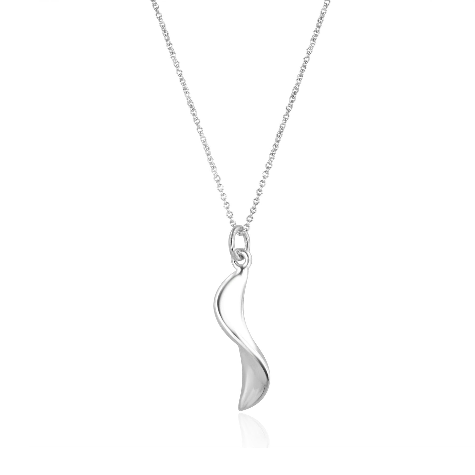 Sterling Silver 'Wave S' Shape Link Necklace