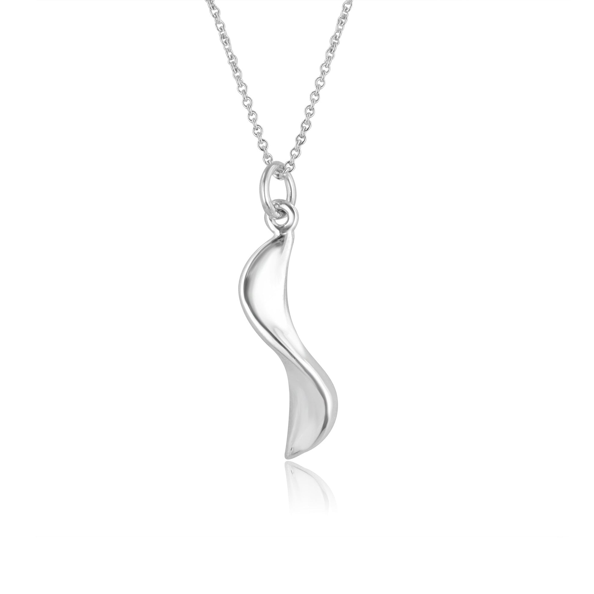 Sterling Silver 'Wave S' Shape Link Necklace