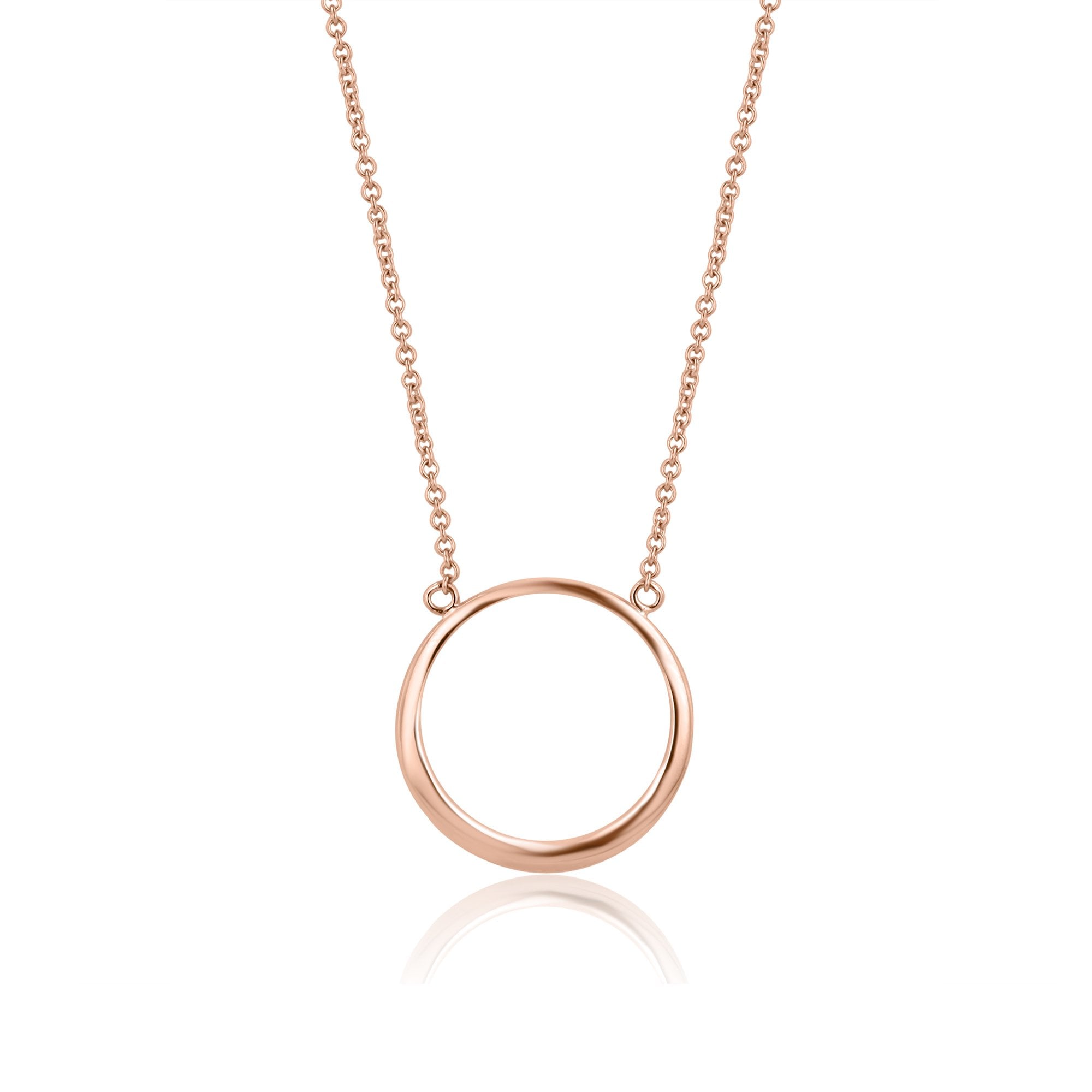 9ct Rose Gold Open Circle Necklace (large)