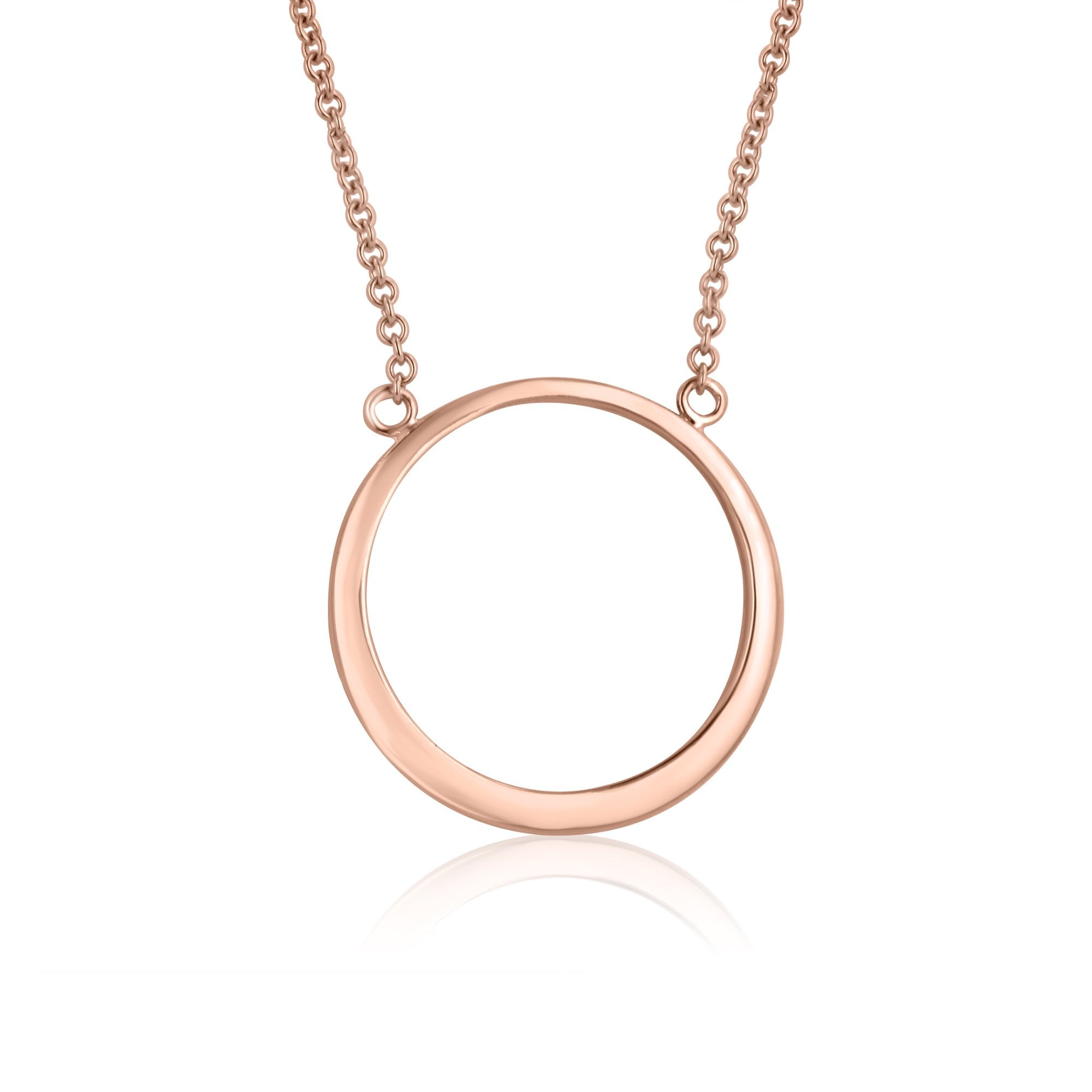 9ct Rose Gold Open Circle Necklace (large)