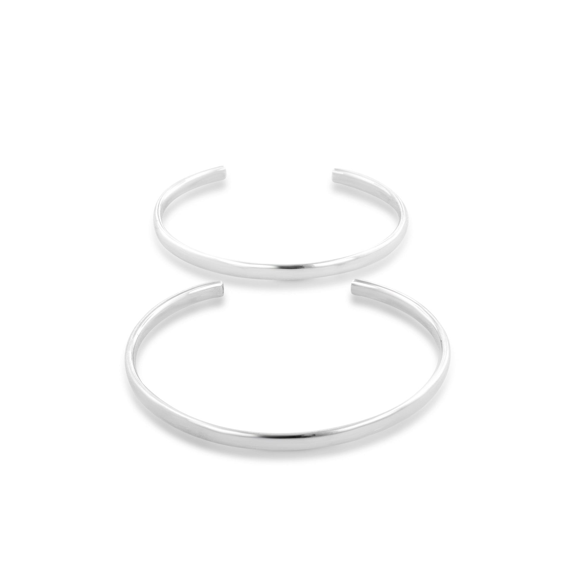 Handmade Silver Torque Bangle 4mm Wide Oval Section