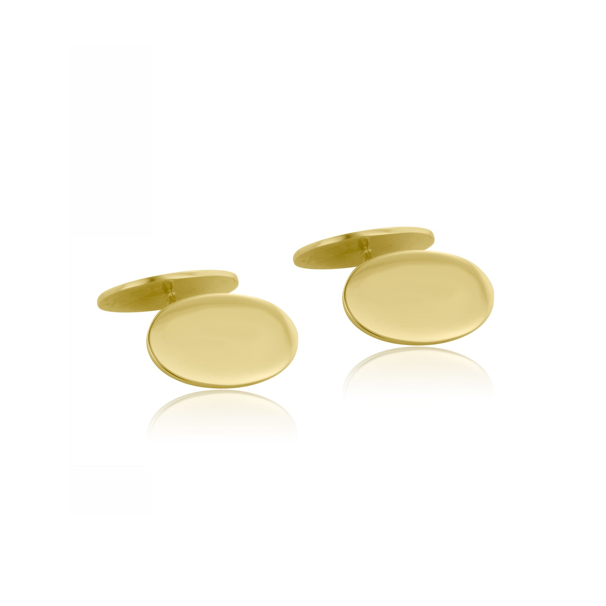 9ct Yellow Gold Double Oval Traditional Cufflinks