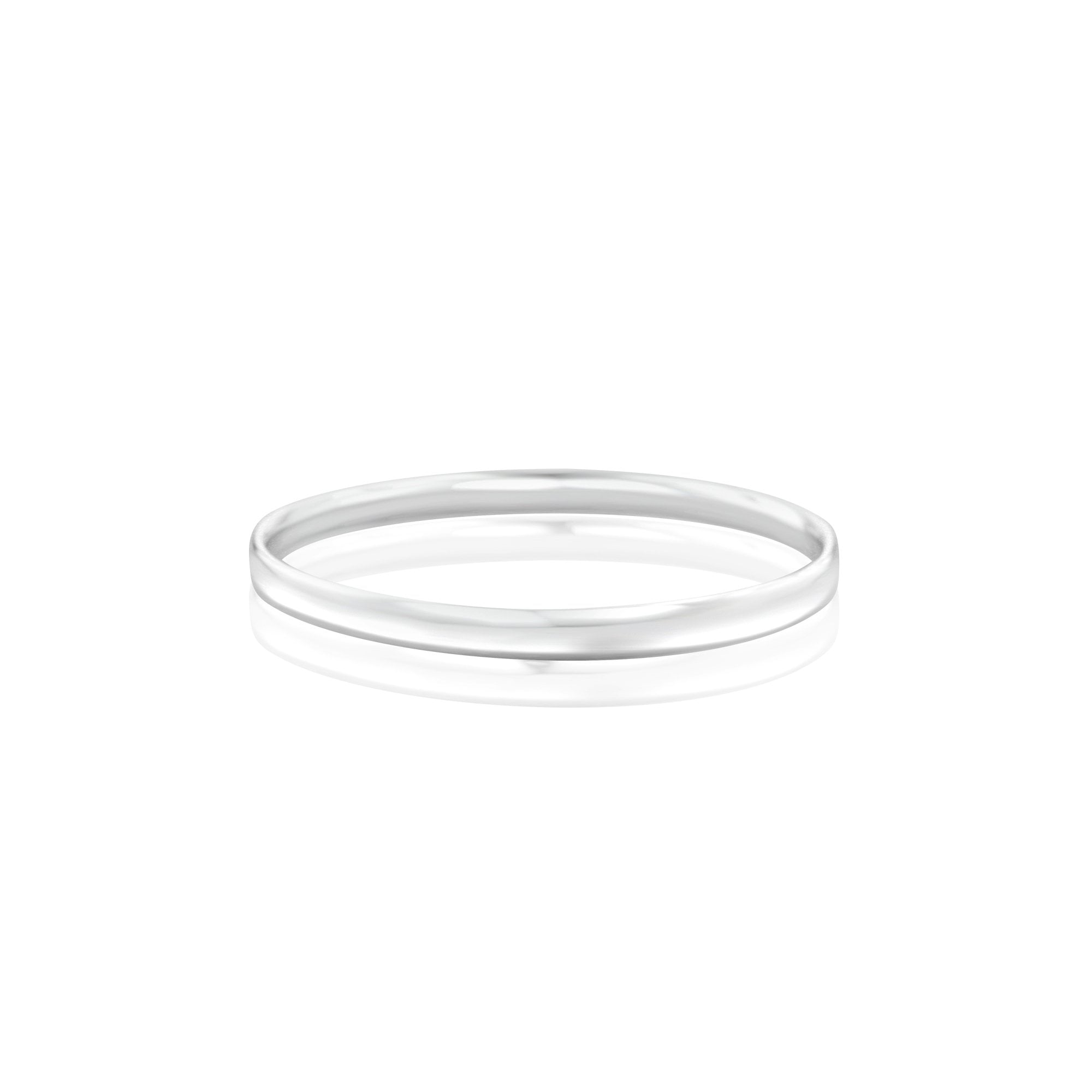 Sterling Silver 6mm Handcrafted Round Solid Bangle