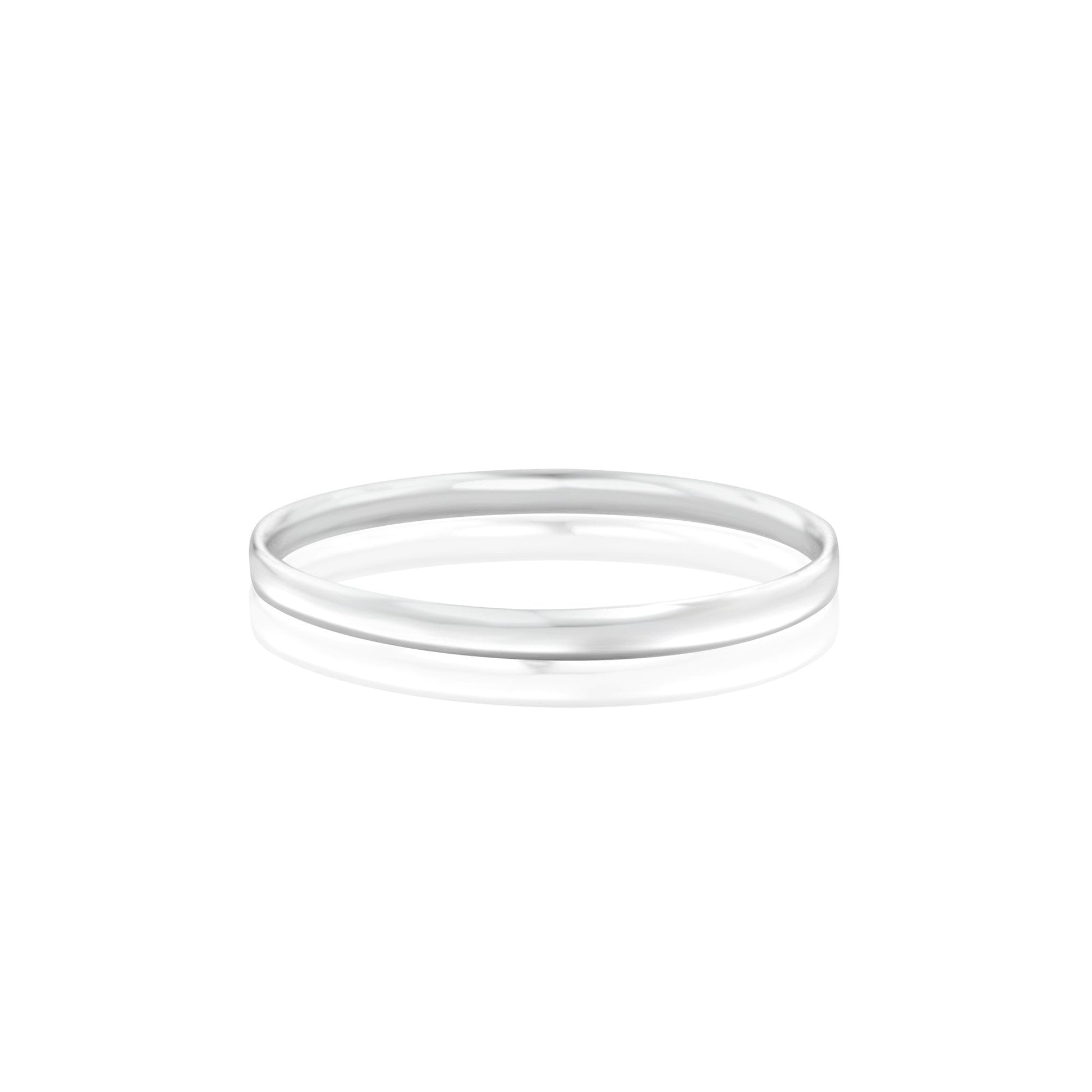 Sterling Silver 6mm Handcrafted Round Solid Bangle