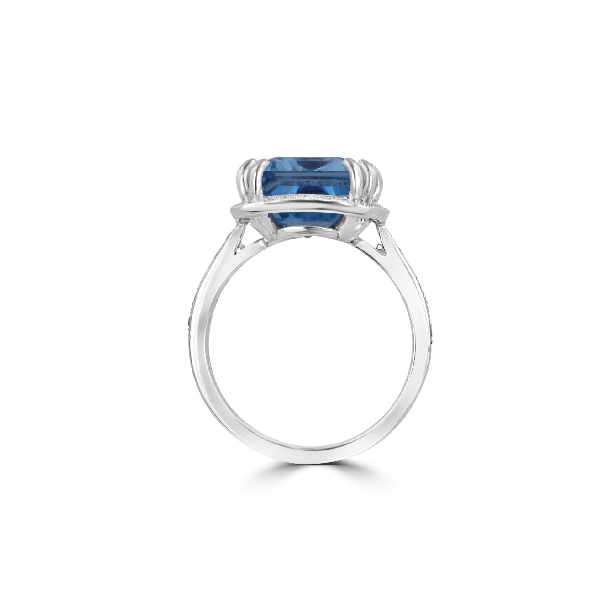 Seven Carat Aquamarine and Diamond Cocktail Ring