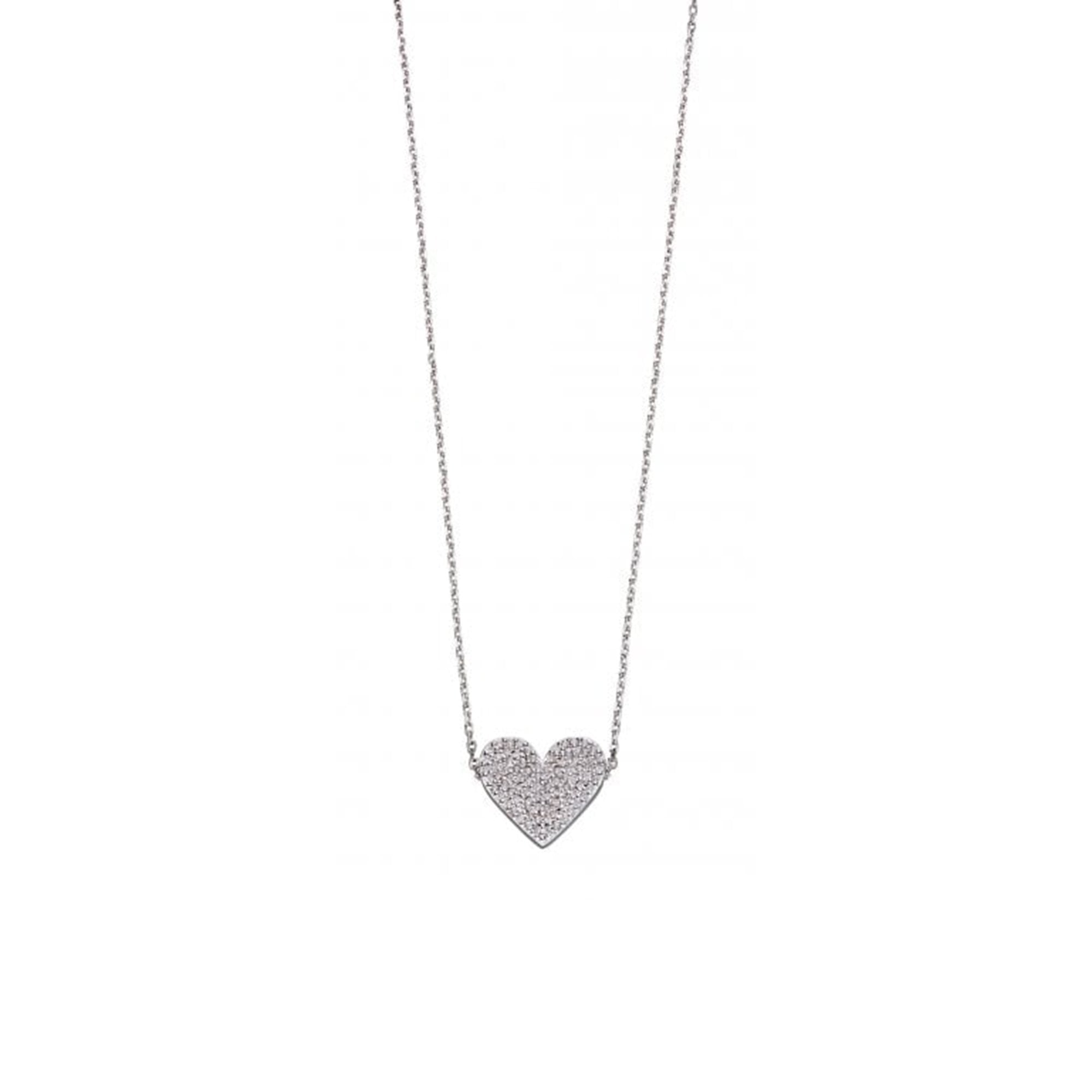 Cubic Zirconia Heart Pendant Necklace