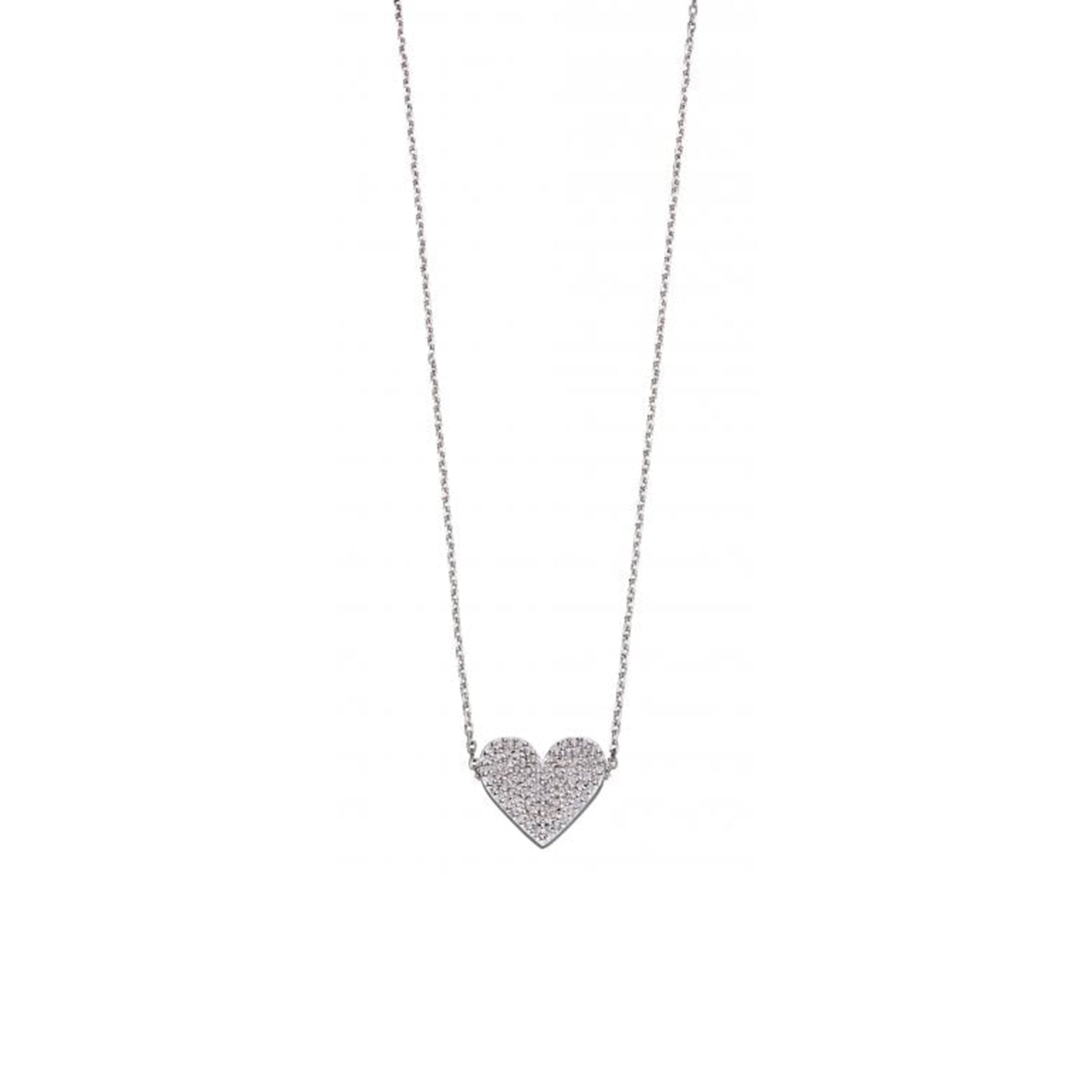 Cubic Zirconia Heart Pendant Necklace