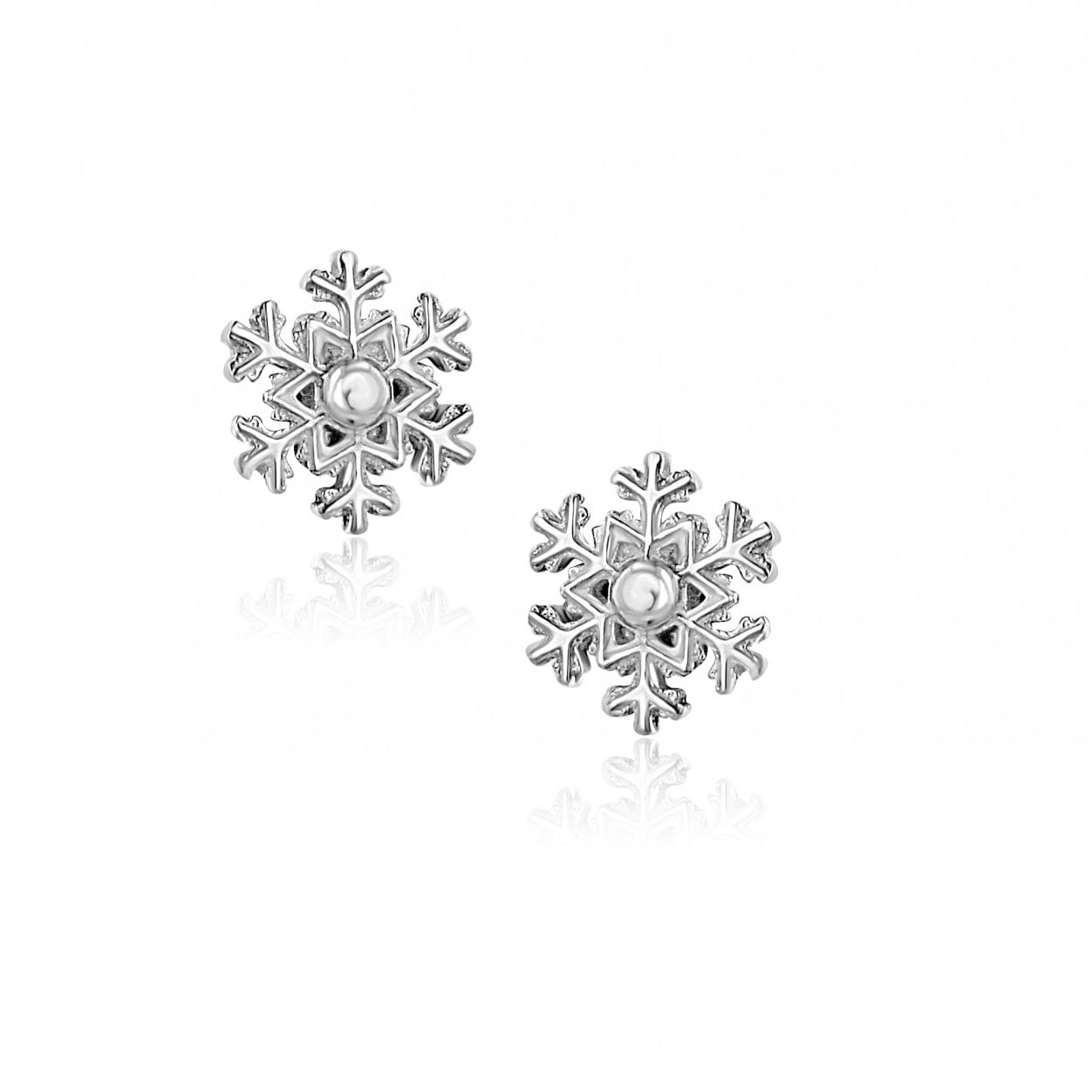 Small Silver Winter Snowflake Stud Earrings