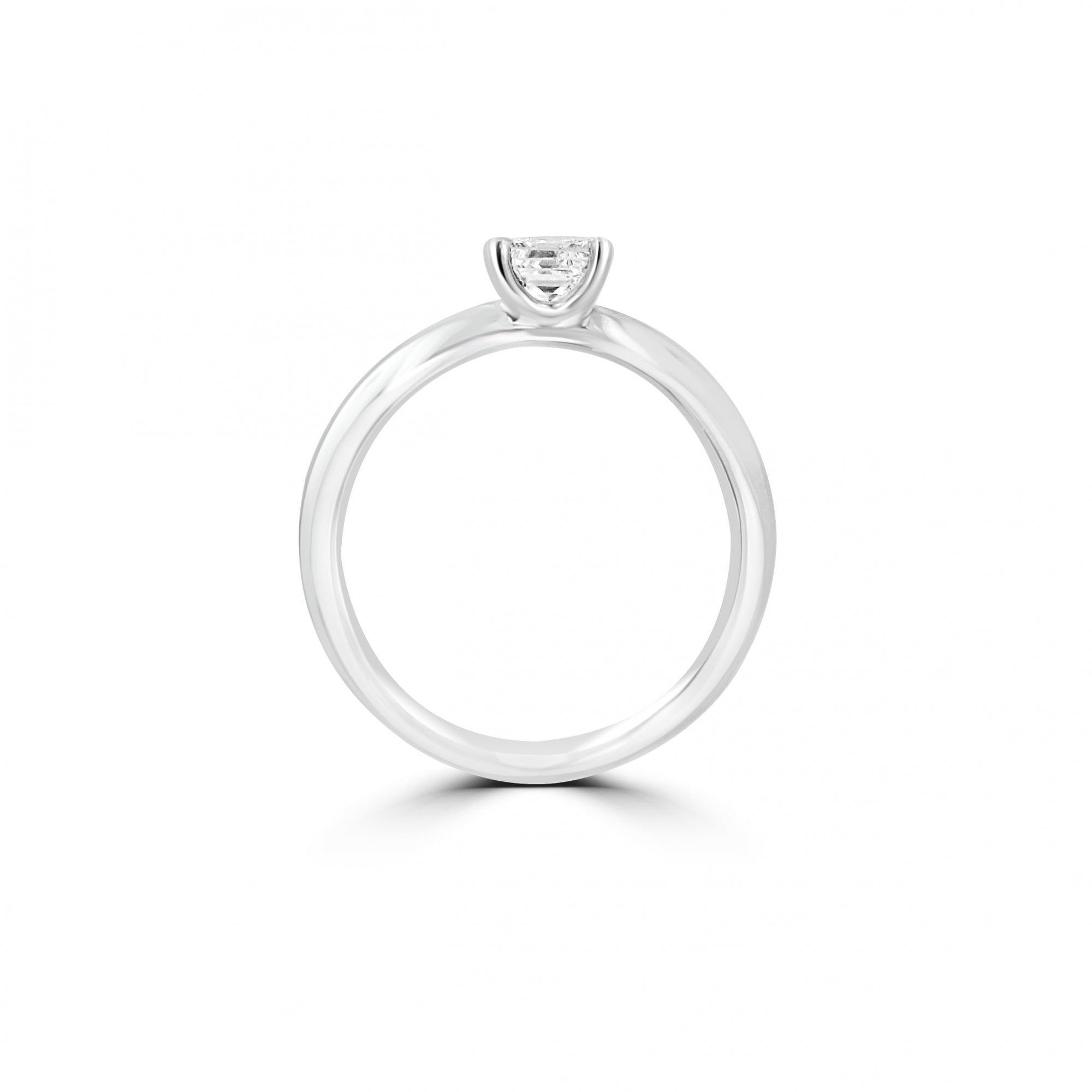 Half Carat Princess Cut Diamond Platinum Solitaire Engagement Ring