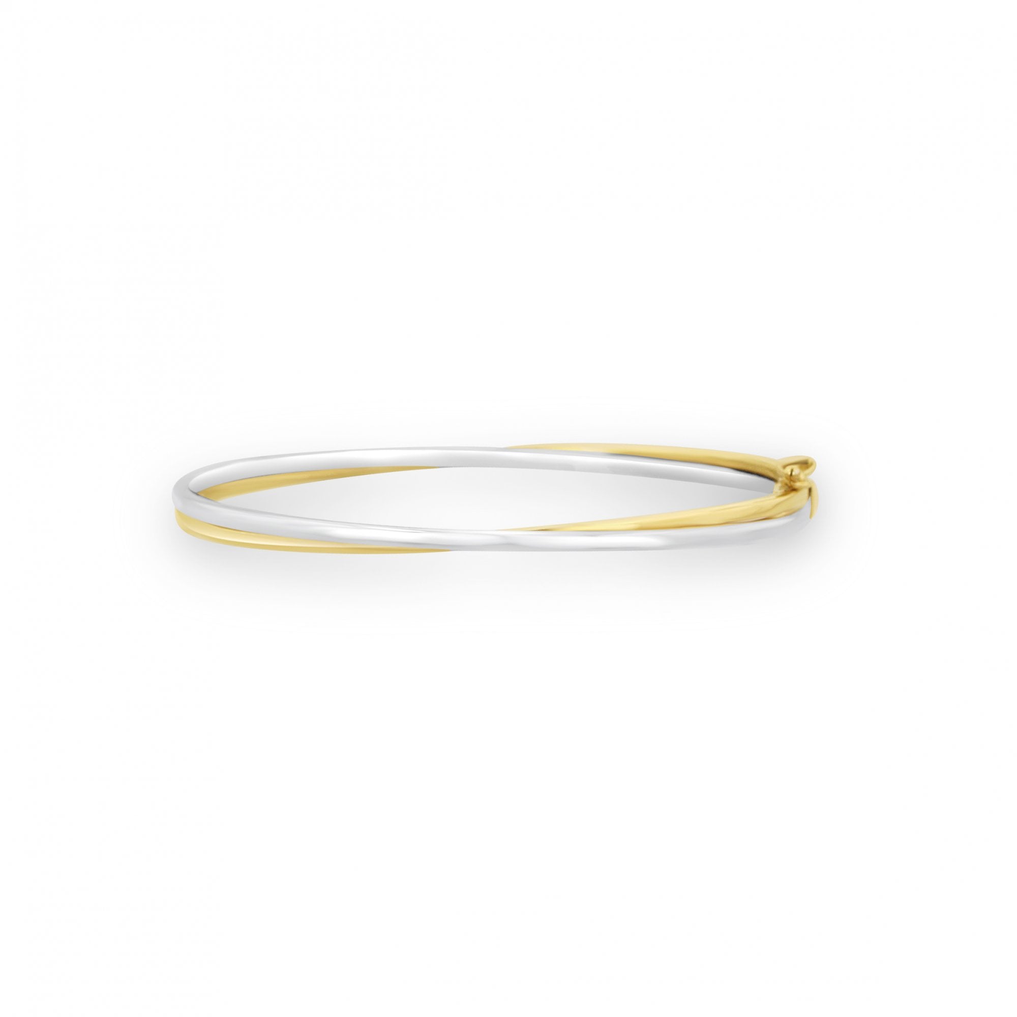 9ct Yellow and White Gold Crossover Bangle